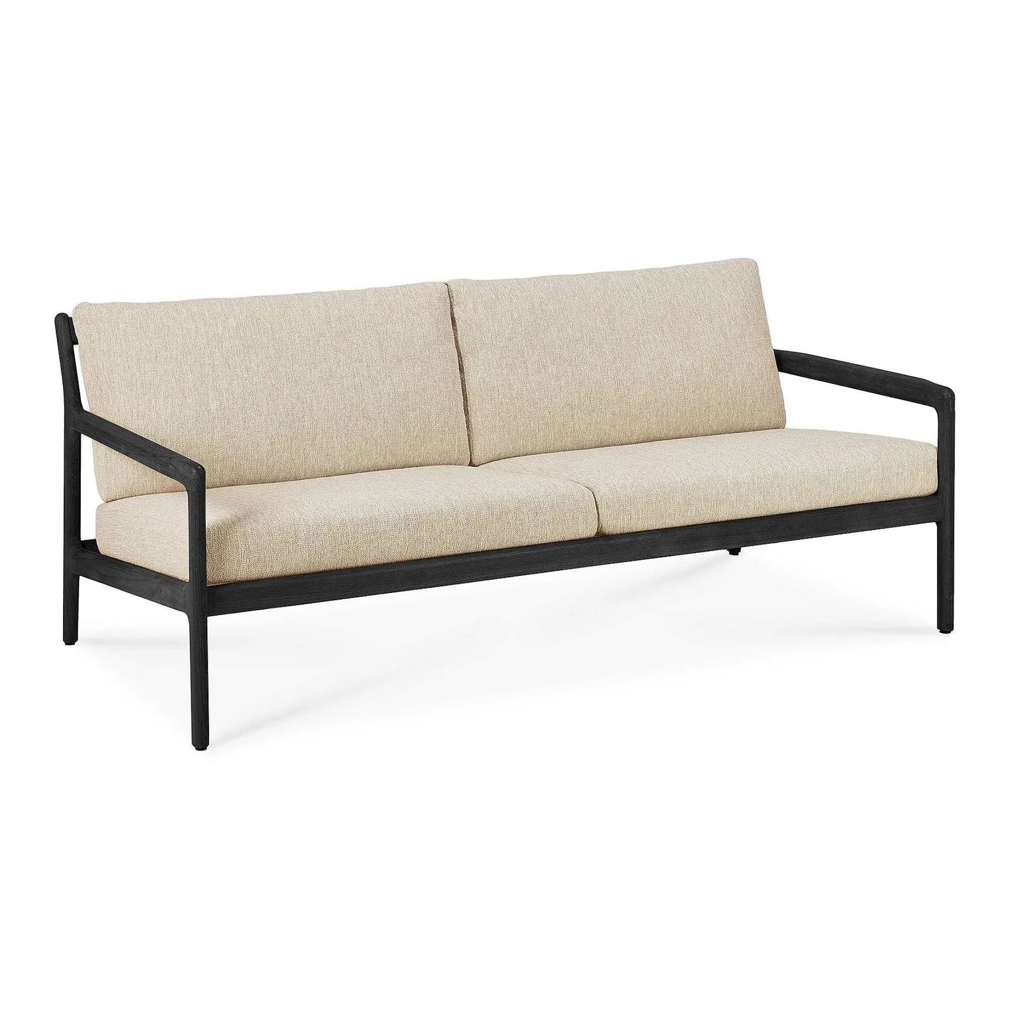 Be Home Outdoor Lounge Furniture<Jack Solid Black Teak Outdoor 2 Seater Sofa, Natural Fabric