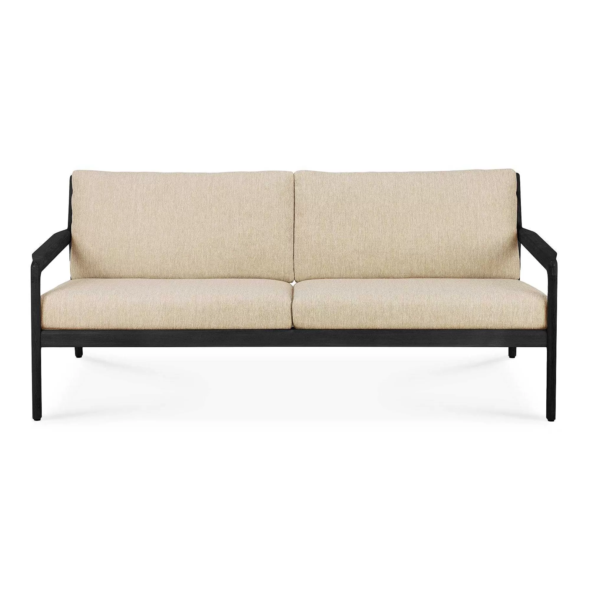 Be Home Outdoor Lounge Furniture<Jack Solid Black Teak Outdoor 2 Seater Sofa, Natural Fabric