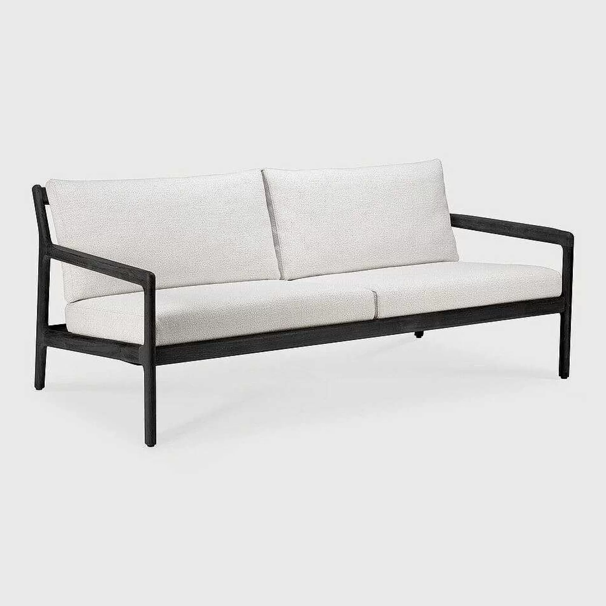 Be Home Outdoor Lounge Furniture<Jack Solid Black Teak Outdoor 2 Seater Sofa, Off White Fabric