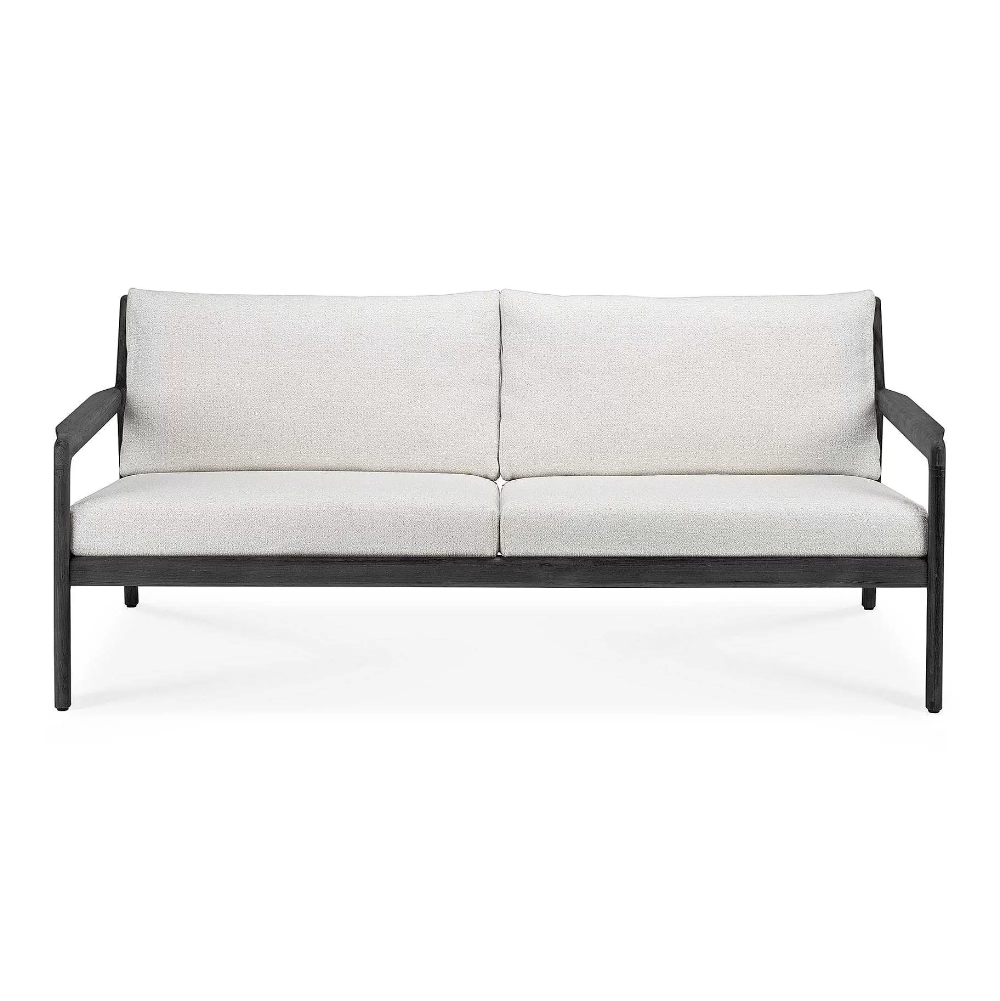 Be Home Outdoor Lounge Furniture<Jack Solid Black Teak Outdoor 2 Seater Sofa, Off White Fabric