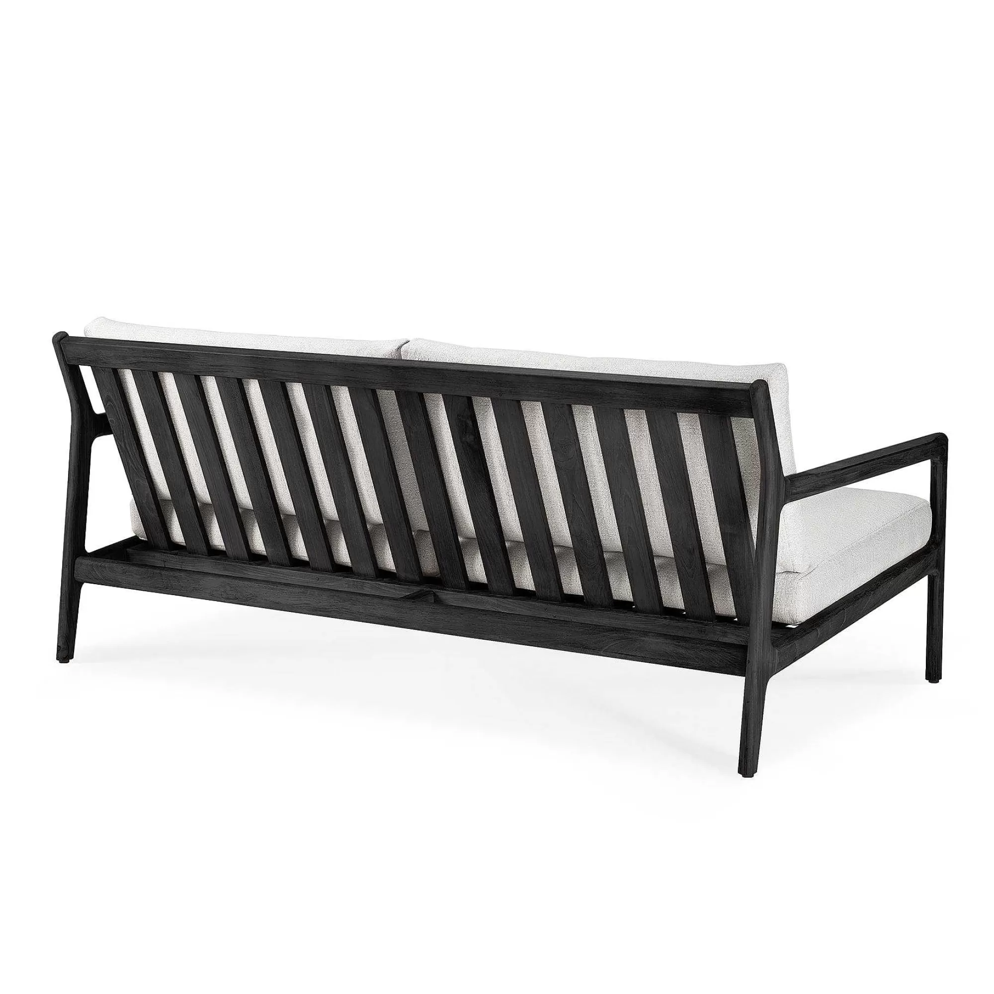 Be Home Outdoor Lounge Furniture<Jack Solid Black Teak Outdoor 2 Seater Sofa, Off White Fabric