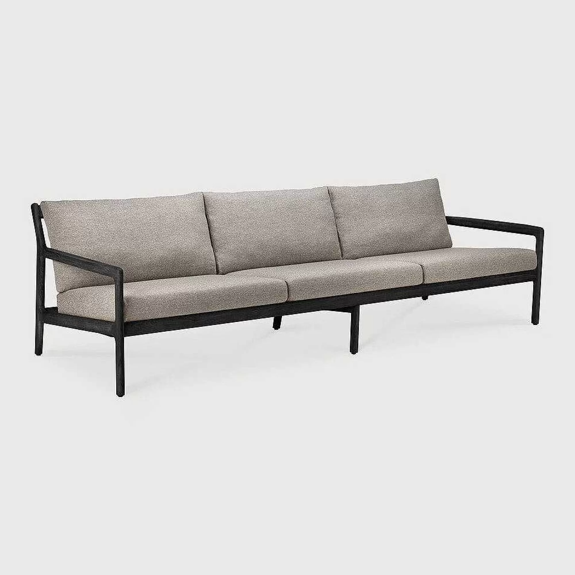 Be Home Outdoor Lounge Furniture<Jack Solid Black Teak Outdoor 3 Seater Sofa, Mocha Fabric