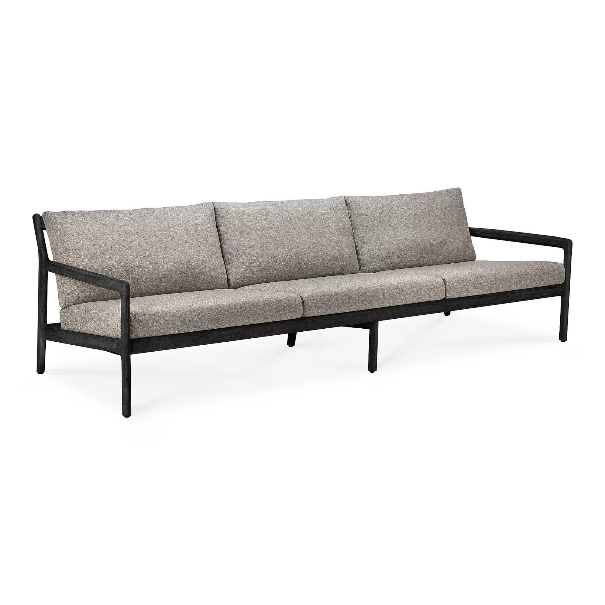 Be Home Outdoor Lounge Furniture<Jack Solid Black Teak Outdoor 3 Seater Sofa, Mocha Fabric