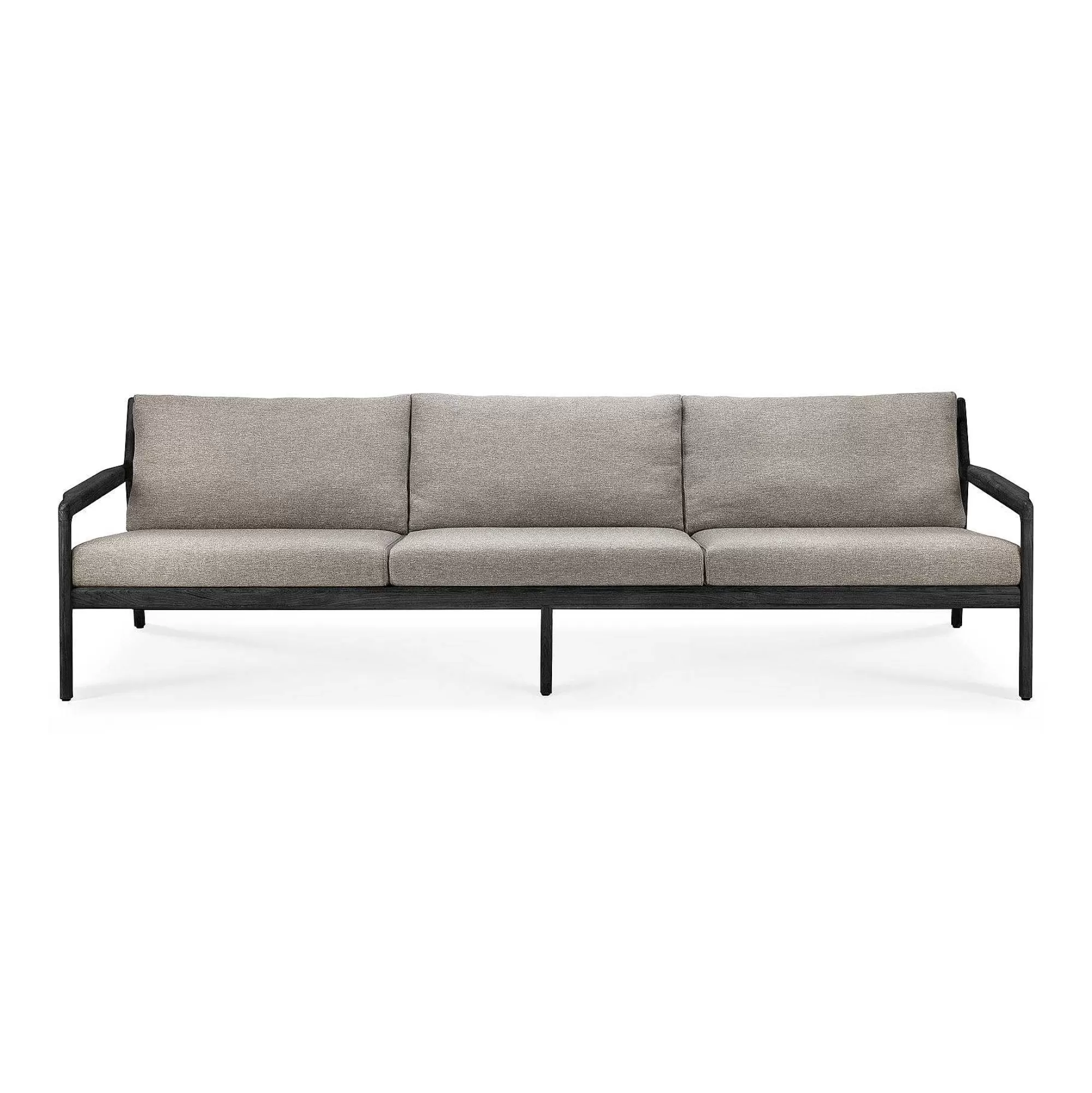 Be Home Outdoor Lounge Furniture<Jack Solid Black Teak Outdoor 3 Seater Sofa, Mocha Fabric