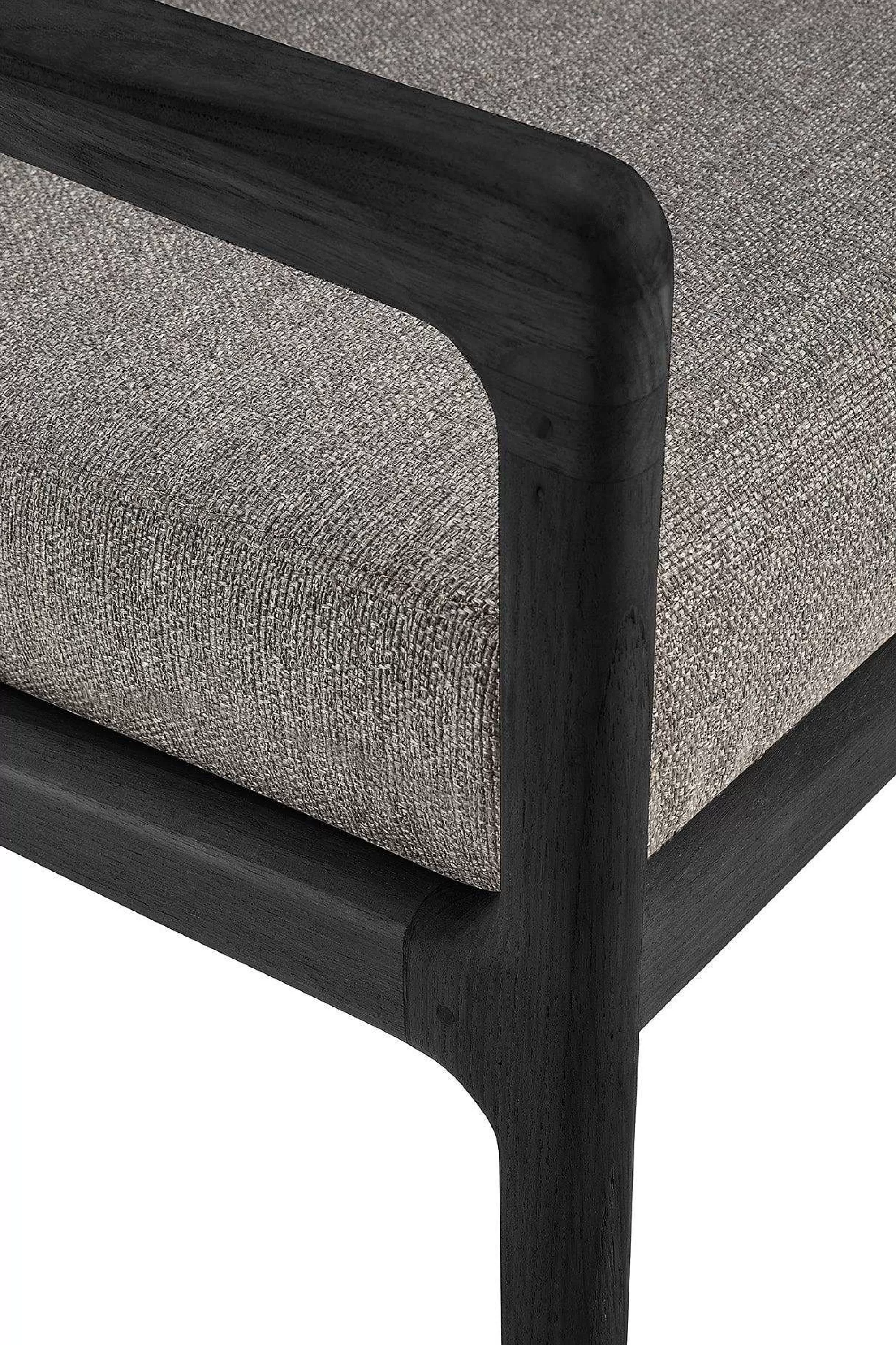 Be Home Outdoor Lounge Furniture<Jack Solid Black Teak Outdoor 3 Seater Sofa, Mocha Fabric