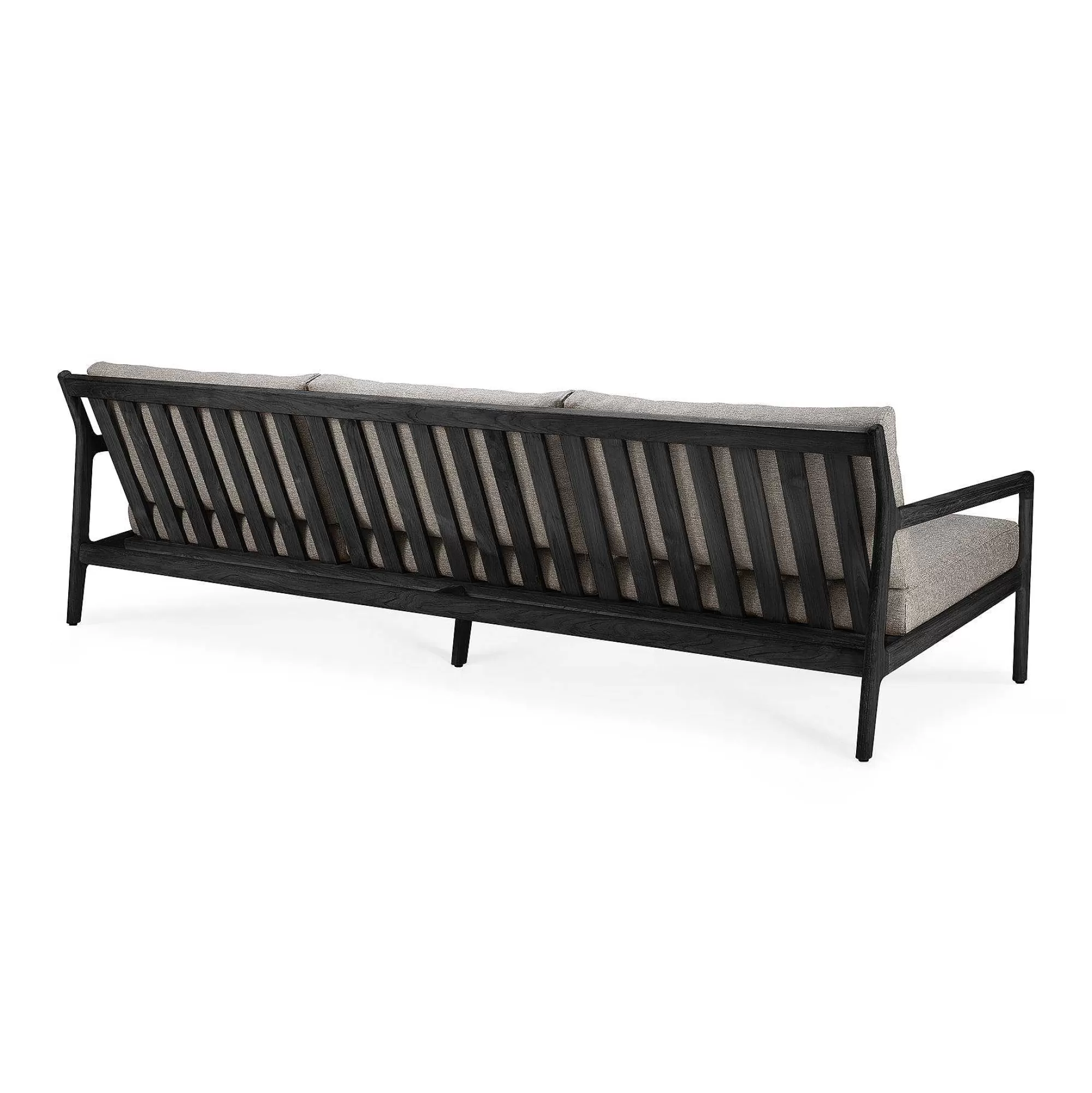Be Home Outdoor Lounge Furniture<Jack Solid Black Teak Outdoor 3 Seater Sofa, Mocha Fabric