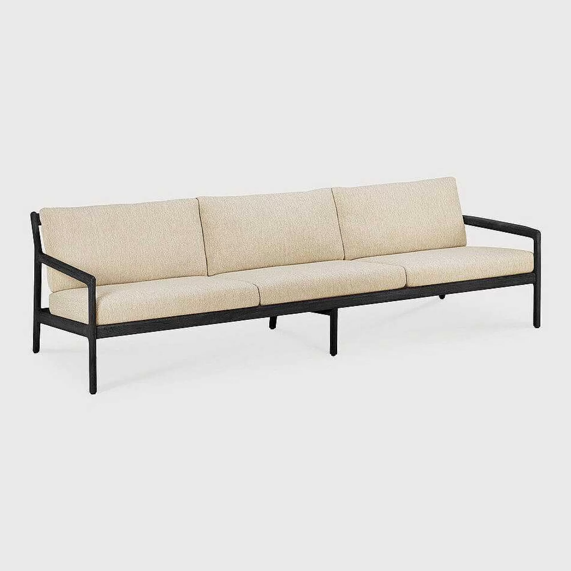 Be Home Outdoor Lounge Furniture<Jack Solid Black Teak Outdoor 3 Seater Sofa, Natural Fabric