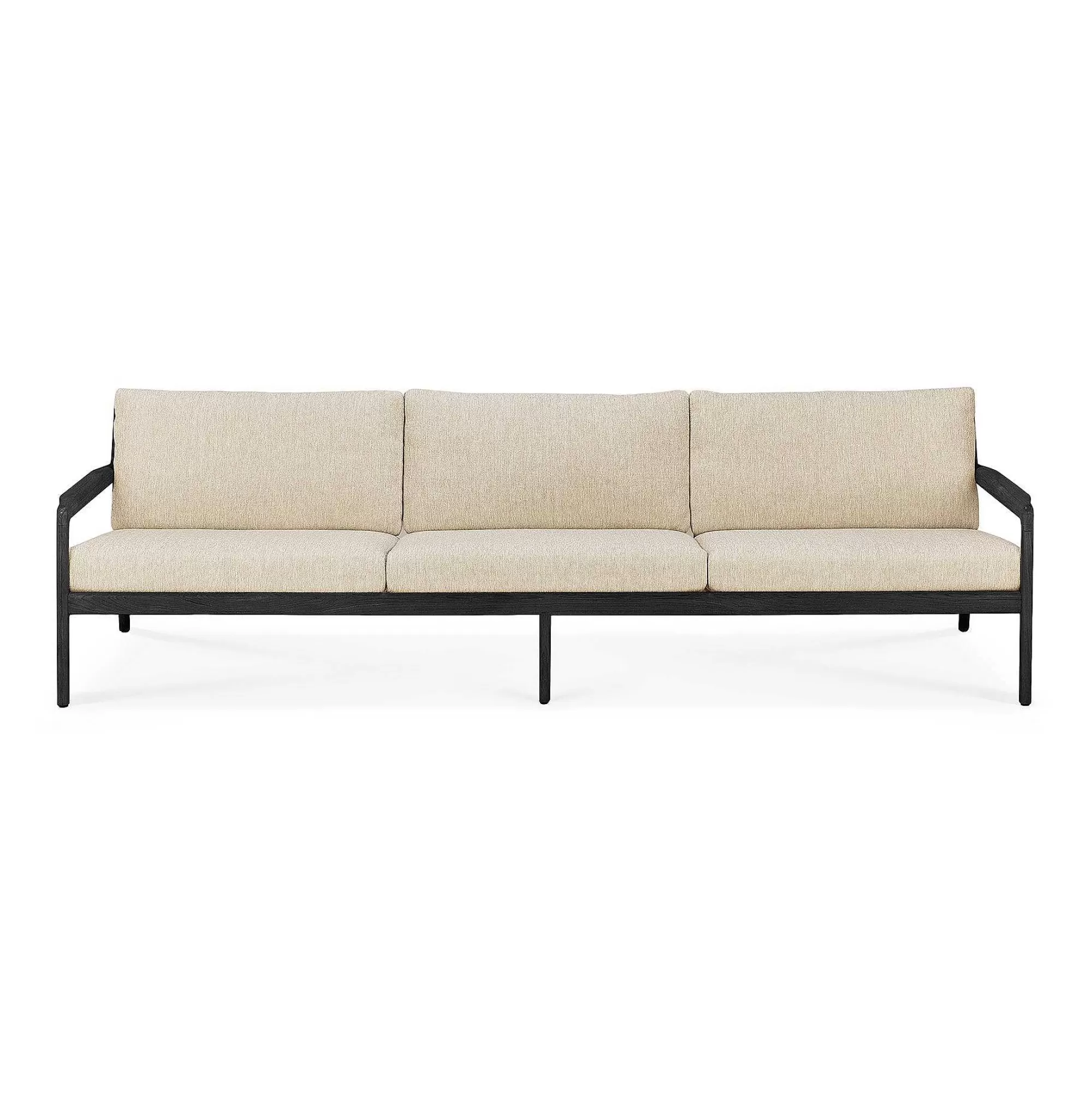 Be Home Outdoor Lounge Furniture<Jack Solid Black Teak Outdoor 3 Seater Sofa, Natural Fabric