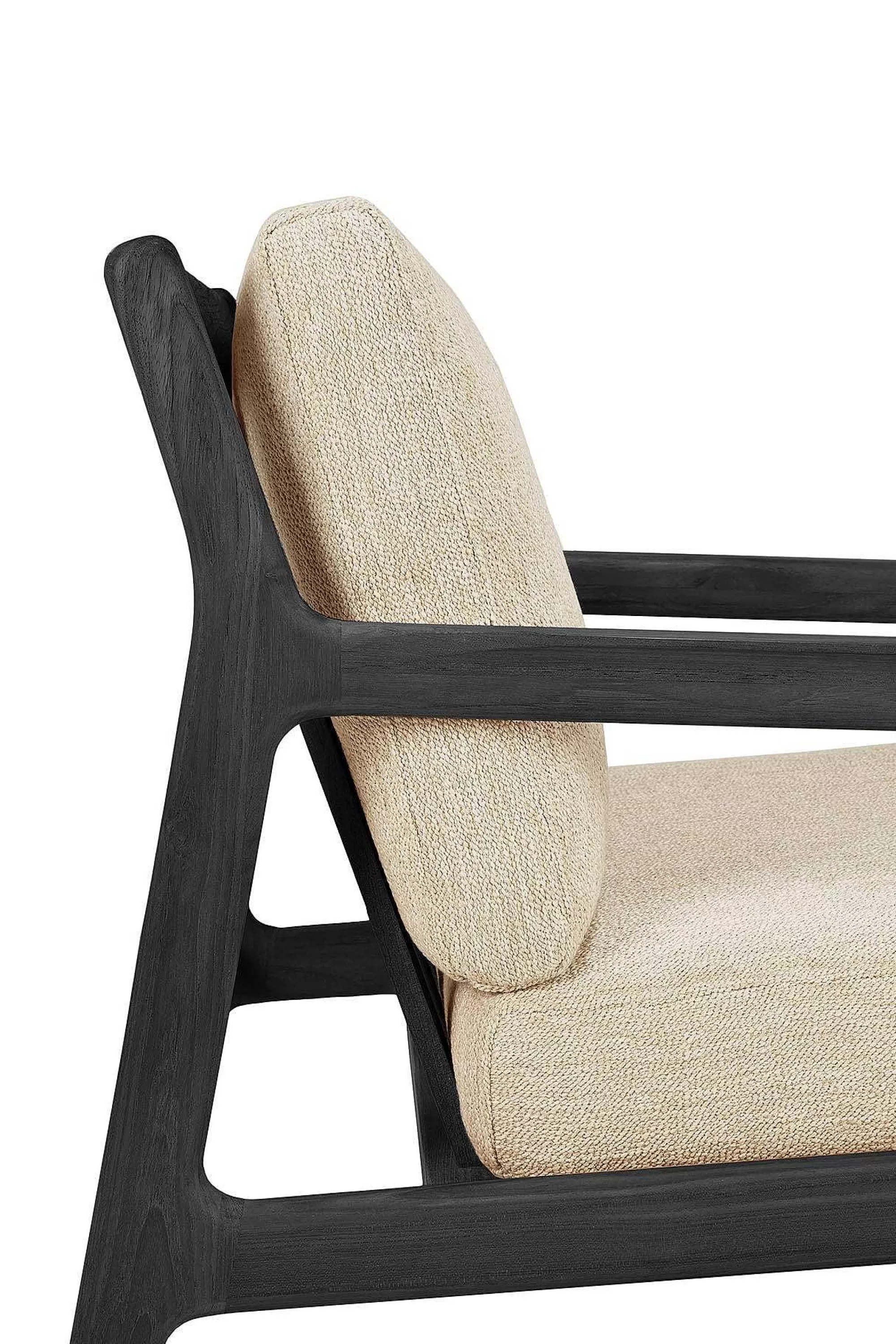Be Home Outdoor Lounge Furniture<Jack Solid Black Teak Outdoor 3 Seater Sofa, Natural Fabric
