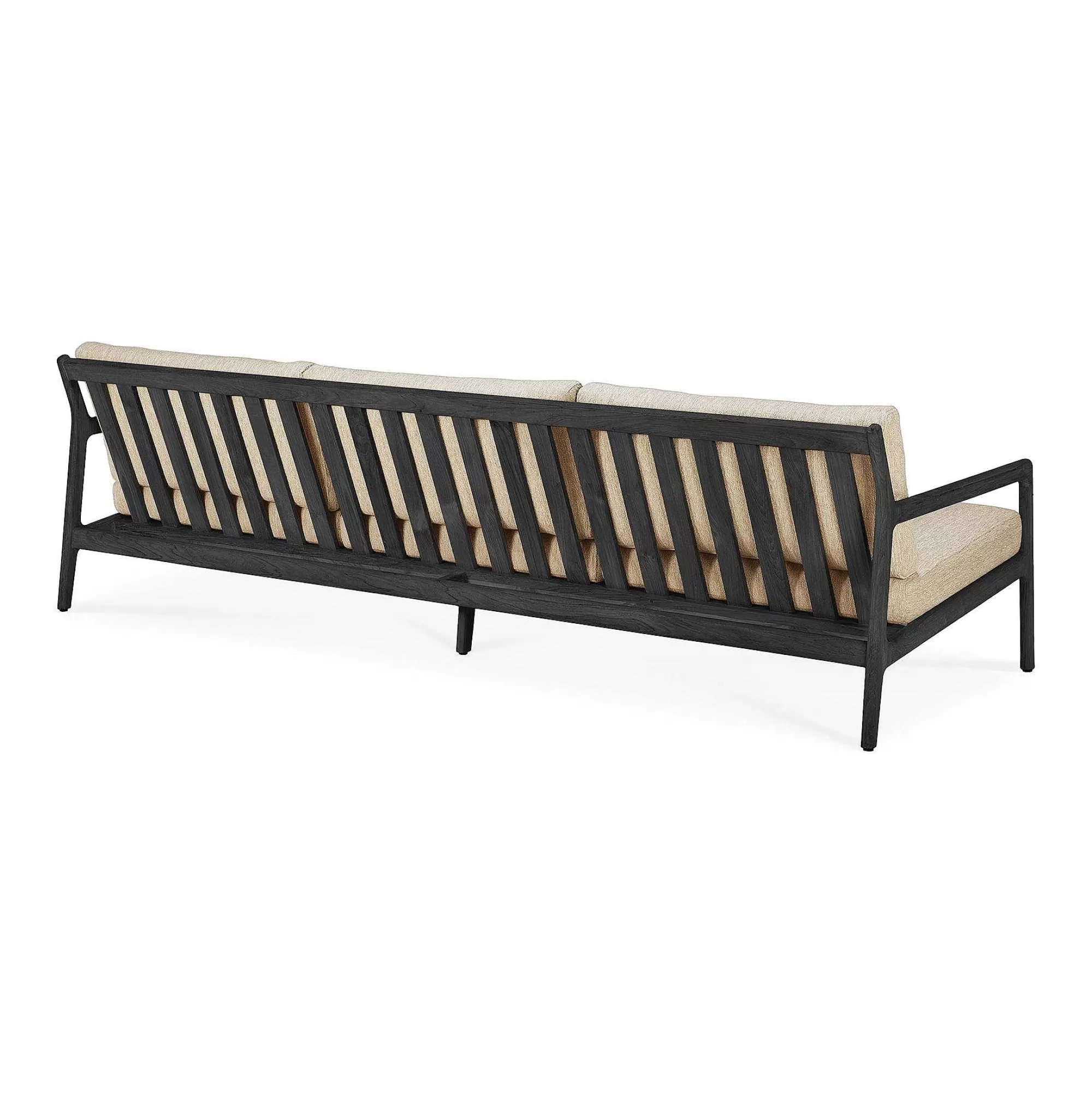 Be Home Outdoor Lounge Furniture<Jack Solid Black Teak Outdoor 3 Seater Sofa, Natural Fabric