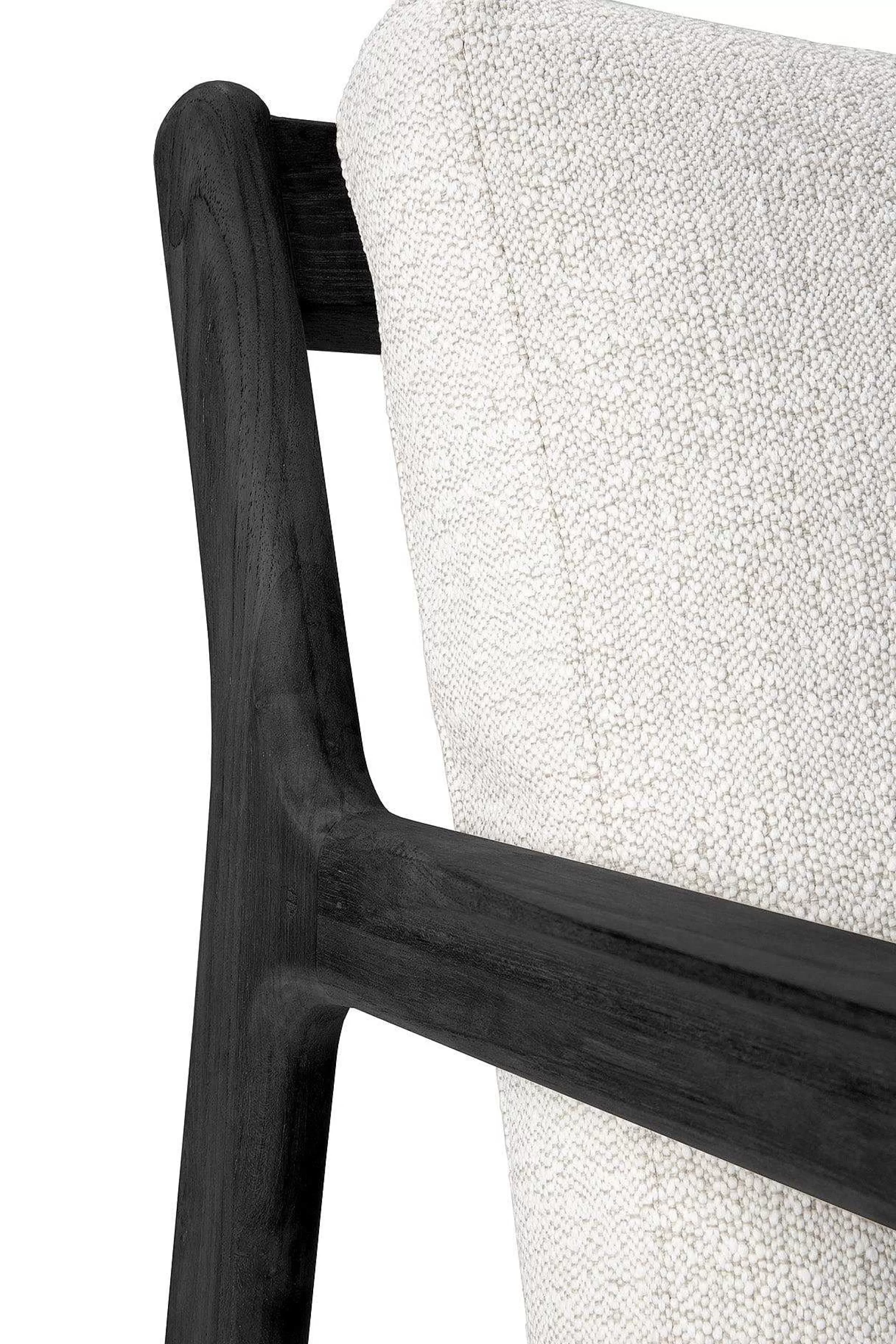 Be Home Outdoor Lounge Furniture<Jack Solid Black Teak Outdoor 3 Seater Sofa, Off White Fabric