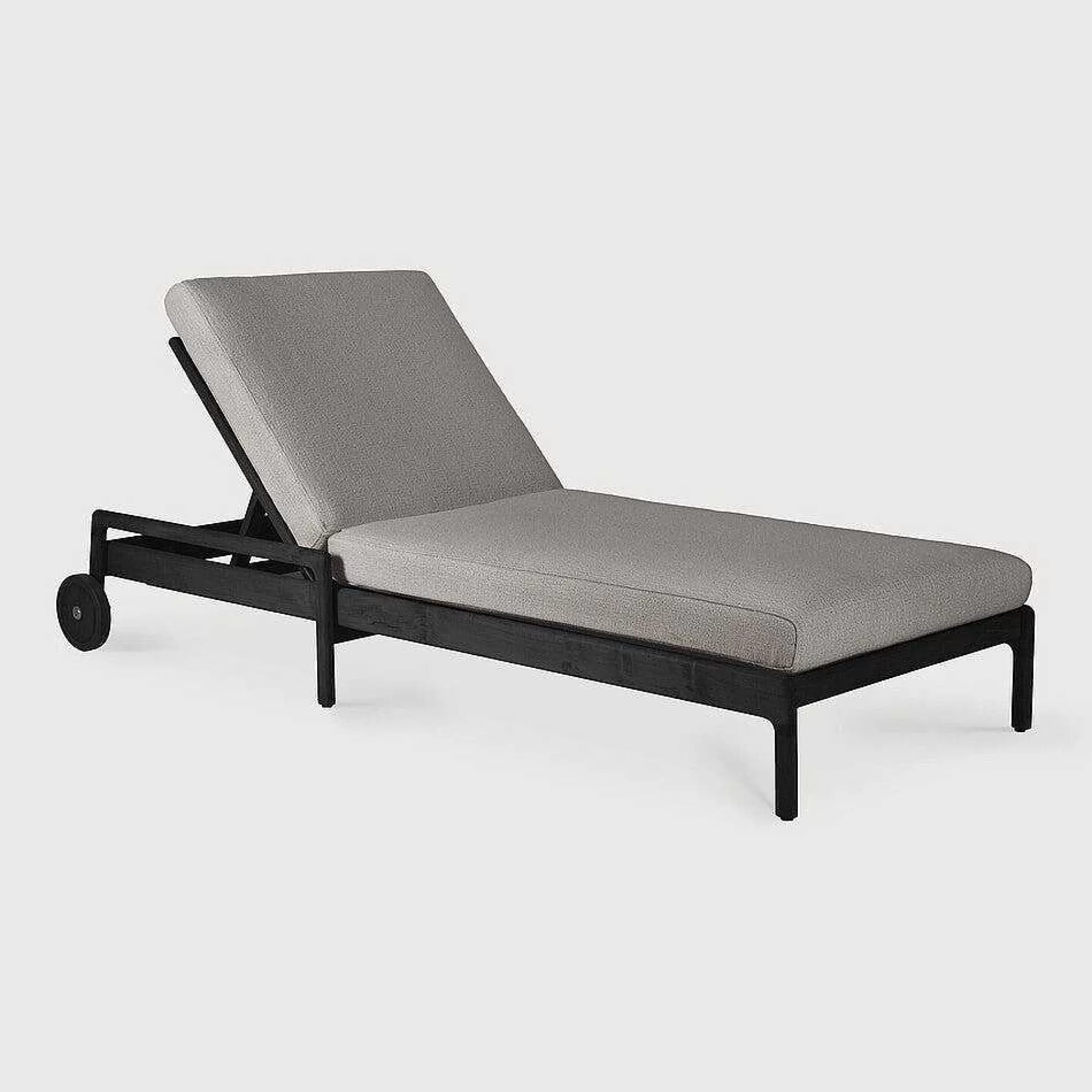 Be Home Outdoor Lounge Furniture<Jack Solid Black Teak Outdoor Adjustable Lounger, Mocha Fabric