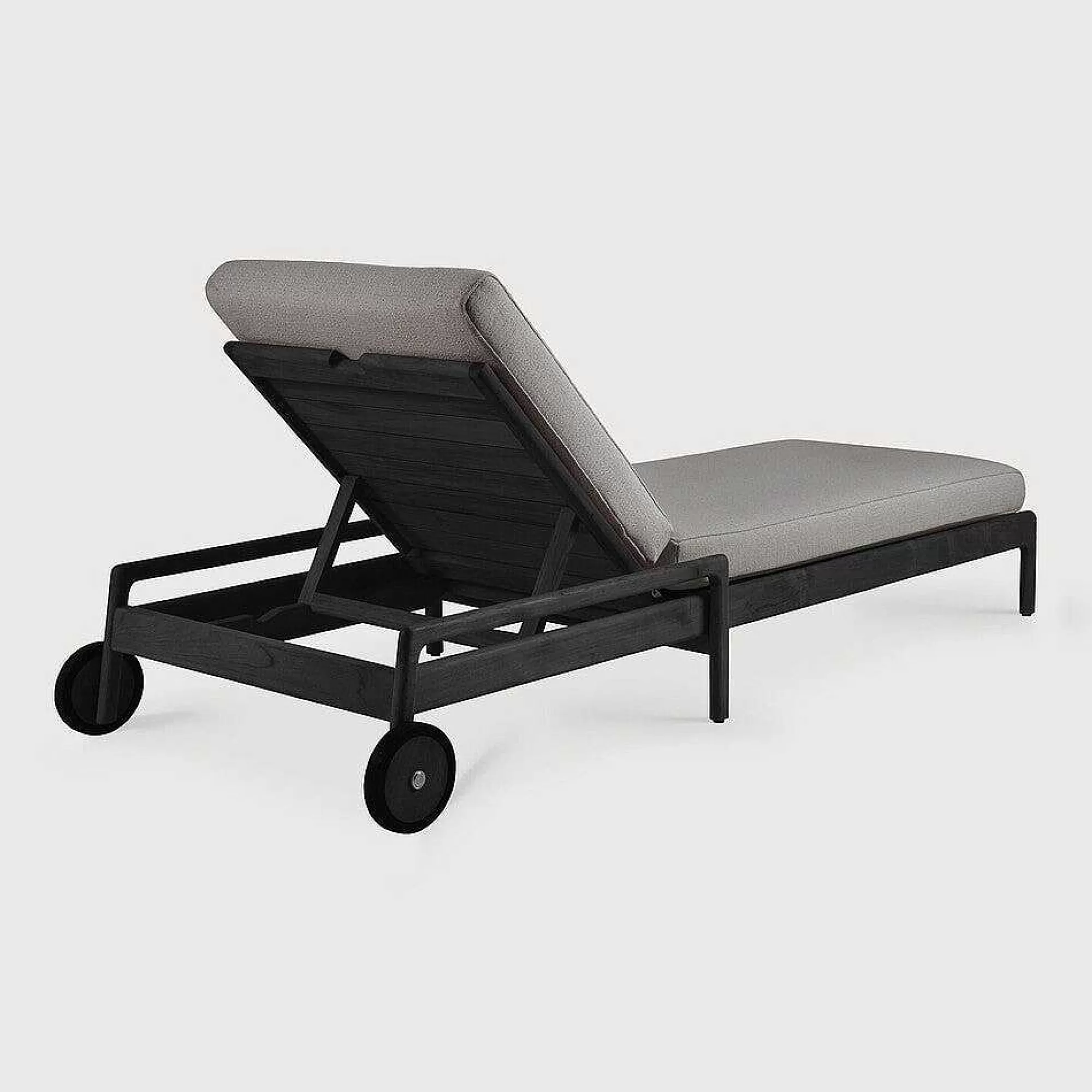 Be Home Outdoor Lounge Furniture<Jack Solid Black Teak Outdoor Adjustable Lounger, Mocha Fabric