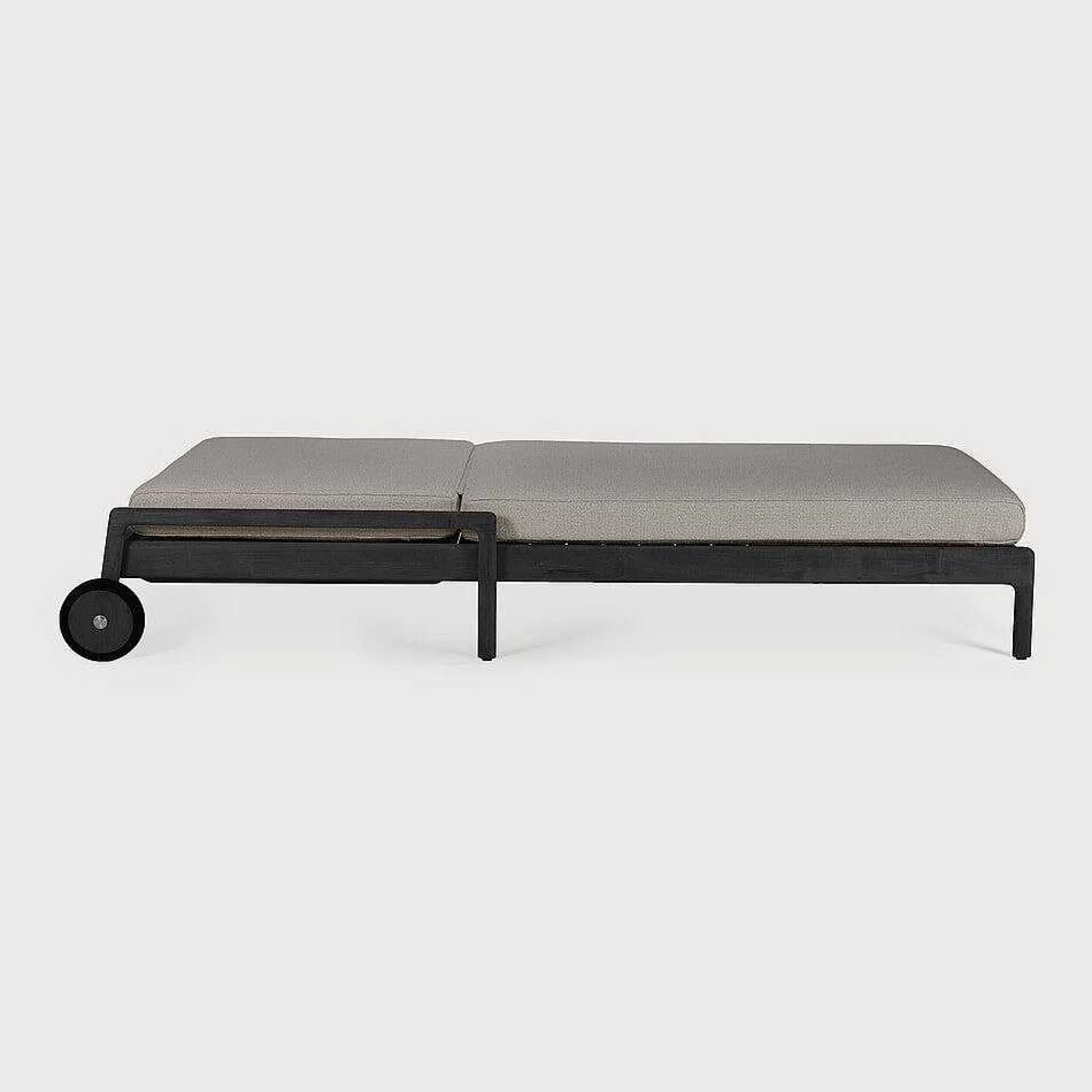 Be Home Outdoor Lounge Furniture<Jack Solid Black Teak Outdoor Adjustable Lounger, Mocha Fabric