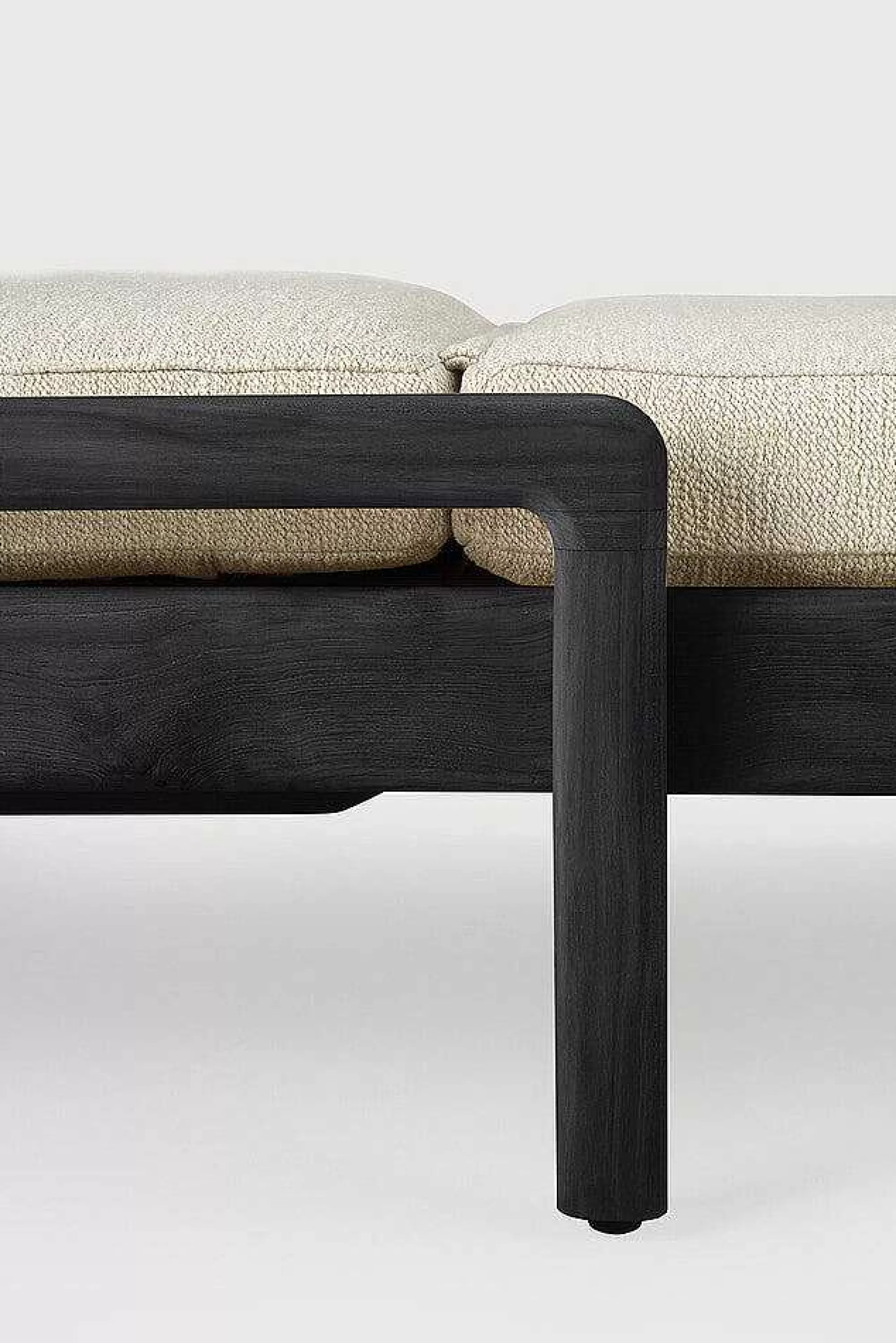 Be Home Outdoor Lounge Furniture<Jack Solid Black Teak Outdoor Adjustable Lounger, Natural Fabric