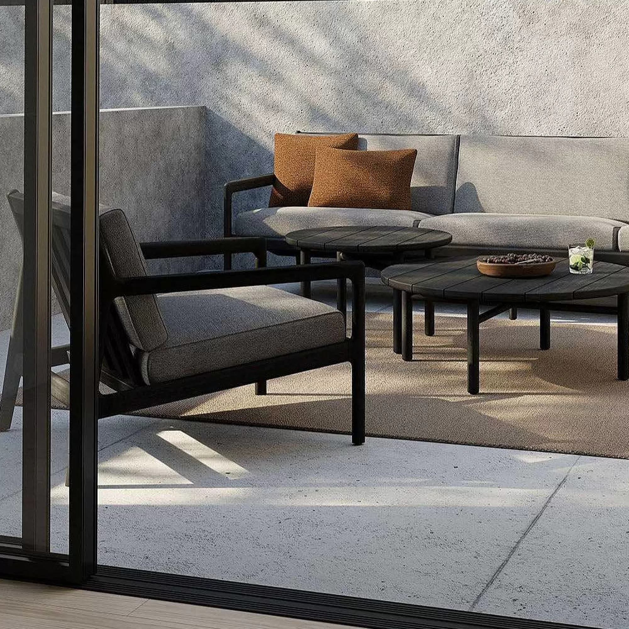 Be Home Outdoor Lounge Furniture<Jack Solid Black Teak Outdoor Lounge Chair, Mocha Fabric