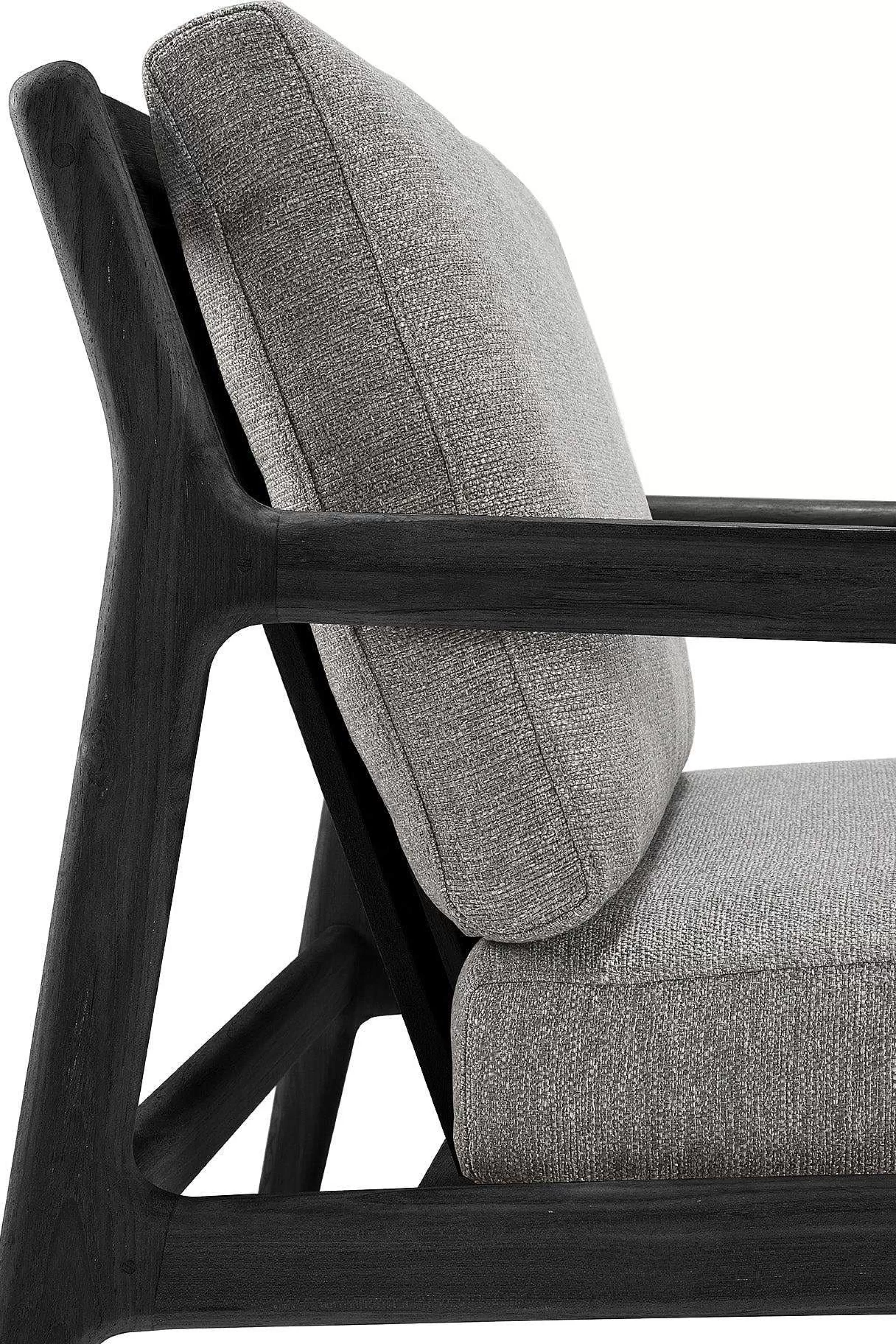 Be Home Outdoor Lounge Furniture<Jack Solid Black Teak Outdoor Lounge Chair, Mocha Fabric