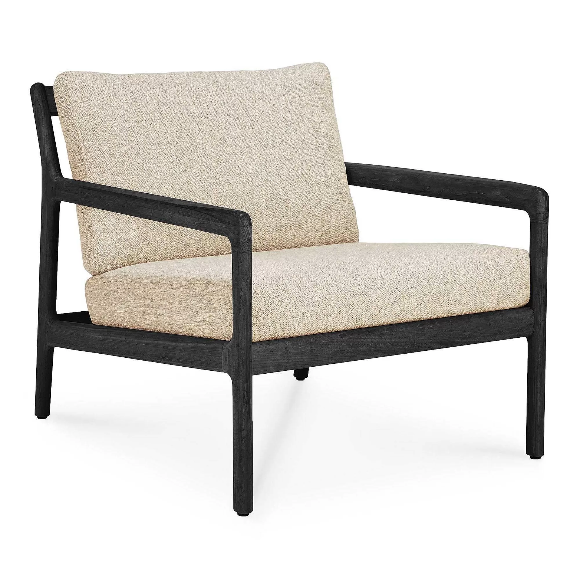 Be Home Outdoor Lounge Furniture<Jack Solid Black Teak Outdoor Lounge Chair, Natural Fabric