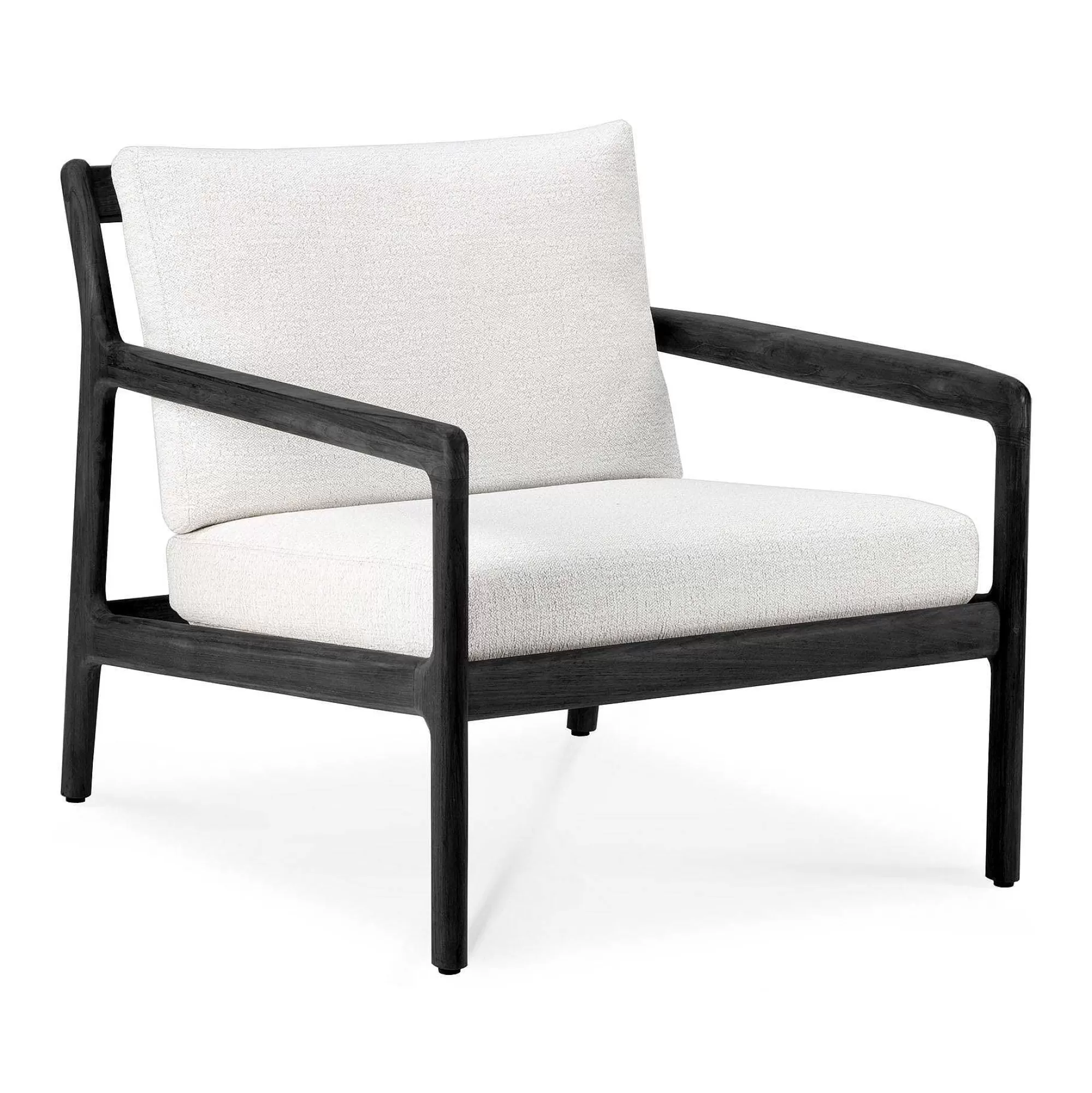 Be Home Outdoor Lounge Furniture<Jack Solid Black Teak Outdoor Lounge Chair, Off White Fabric