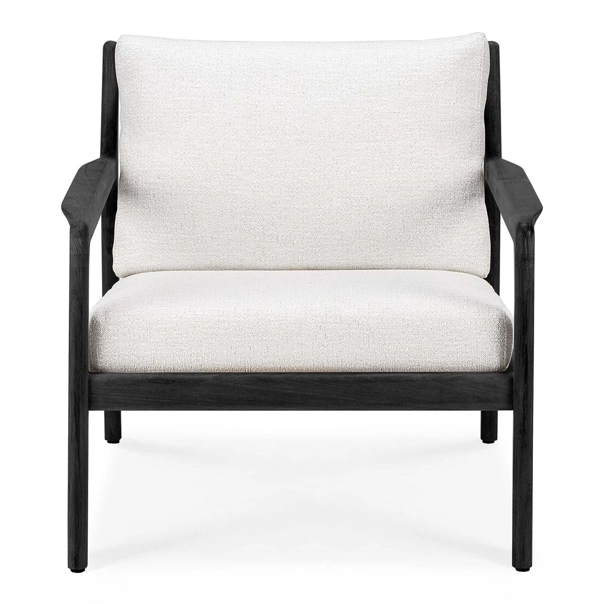 Be Home Outdoor Lounge Furniture<Jack Solid Black Teak Outdoor Lounge Chair, Off White Fabric