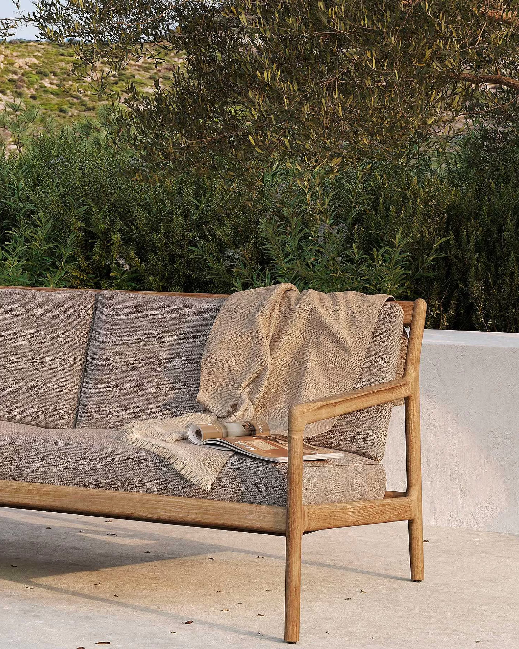 Be Home Outdoor Lounge Furniture<Jack Solid Teak Outdoor 2 Seater Sofa, Mocha Fabric