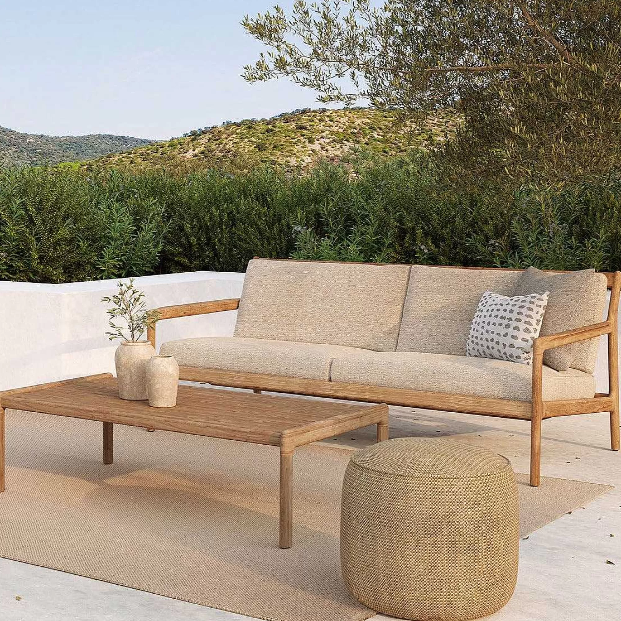 Be Home Outdoor Lounge Furniture<Jack Solid Teak Outdoor 2 Seater Sofa, Natural Fabric