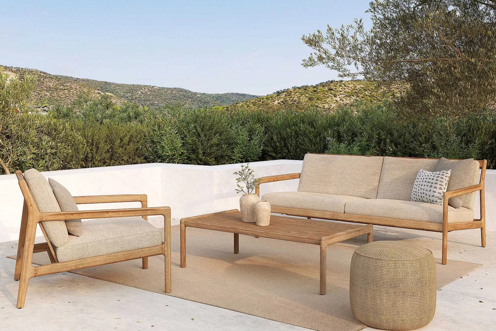 Be Home Outdoor Lounge Furniture<Jack Solid Teak Outdoor 2 Seater Sofa, Natural Fabric