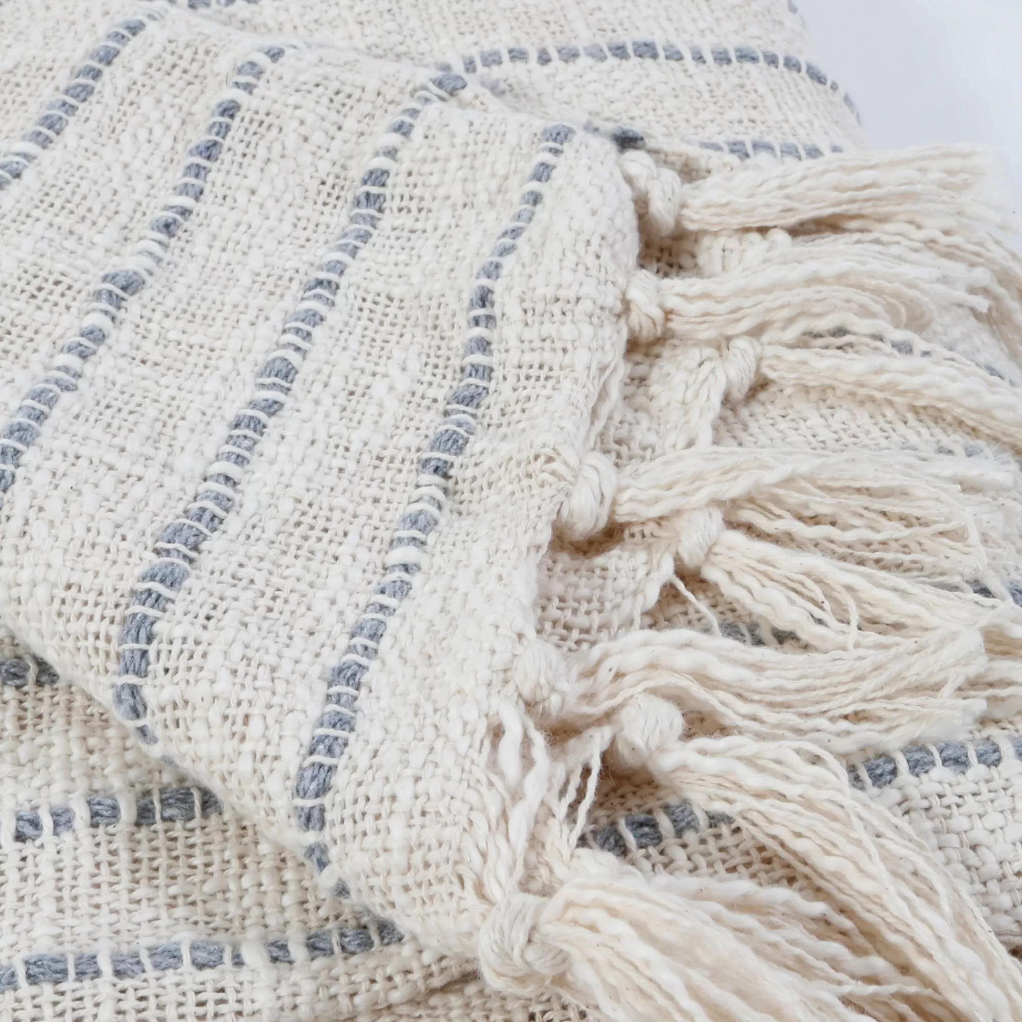 Sale Be Home Jojo Handwoven Throw, Blue Grey