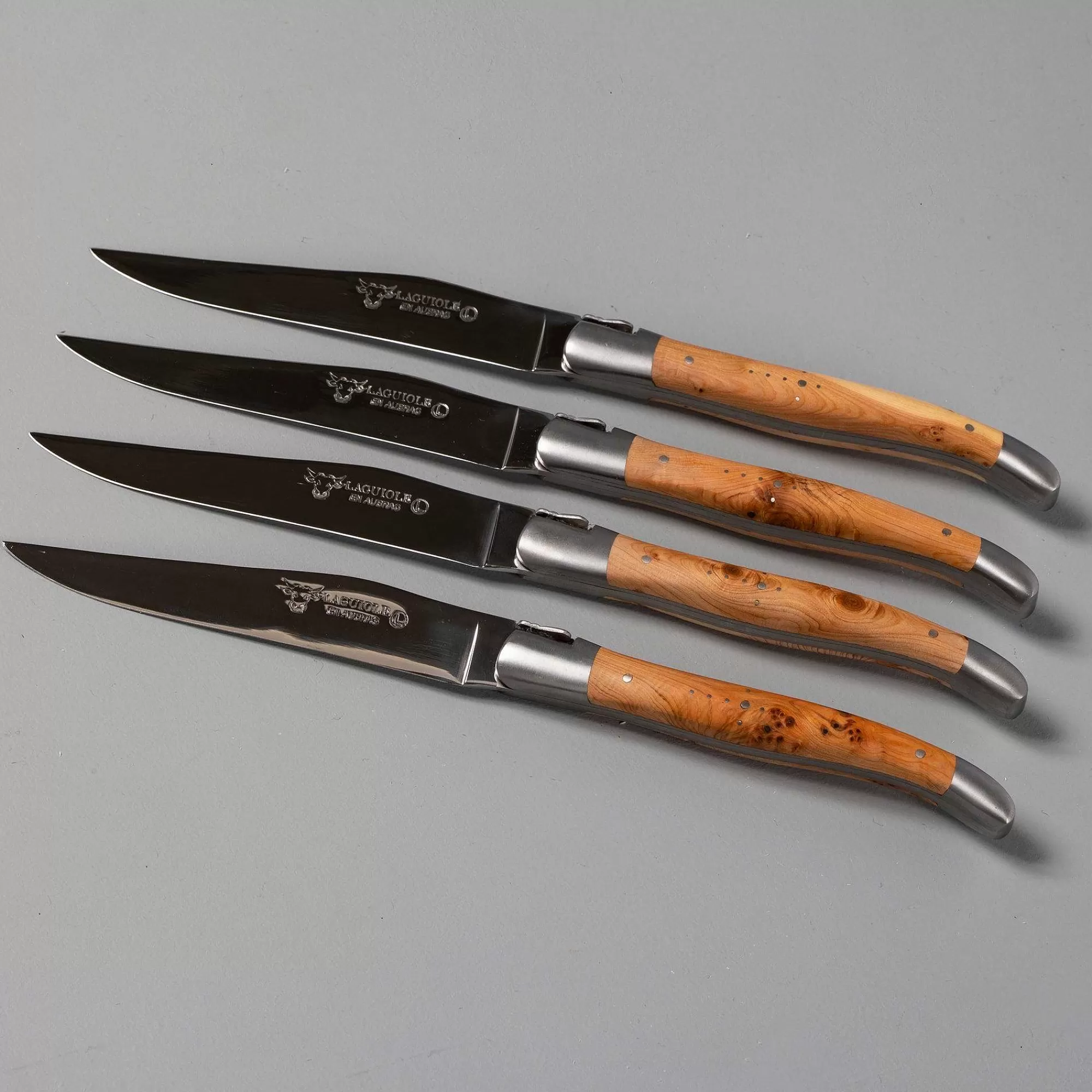 Be Home Cutlery Sets<Laguiole en Aubrac Handcrafted Steak Knives, Set of 4, Juniper Wood