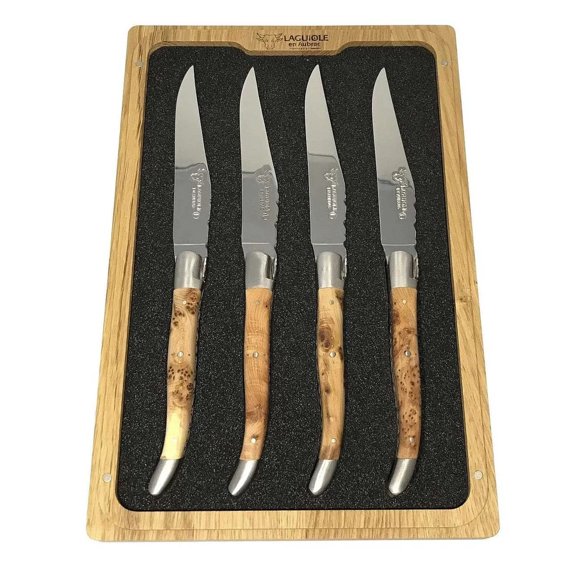 Be Home Cutlery Sets<Laguiole en Aubrac Handcrafted Steak Knives, Set of 4, Juniper Wood