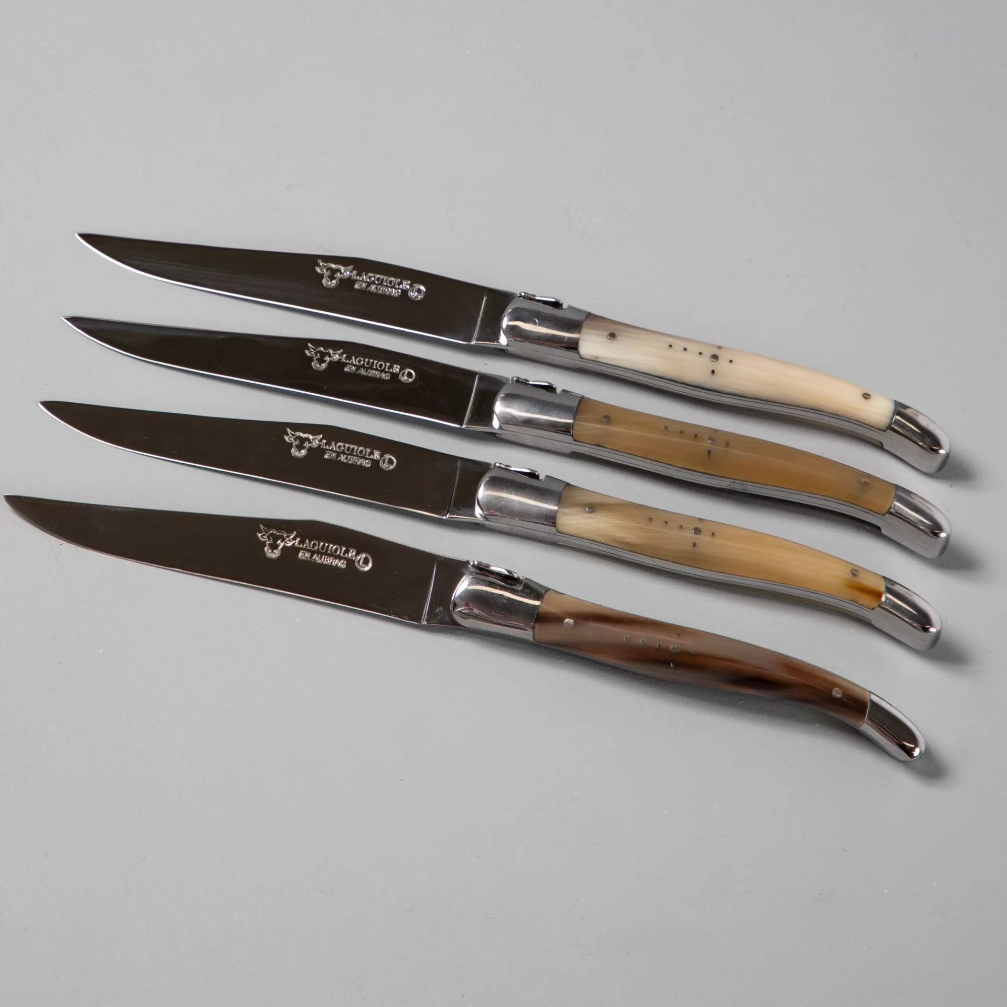 Online Be Home Laguiole en Aubrac Handcrafted Steak Knives, Set of 4, Solid Horn