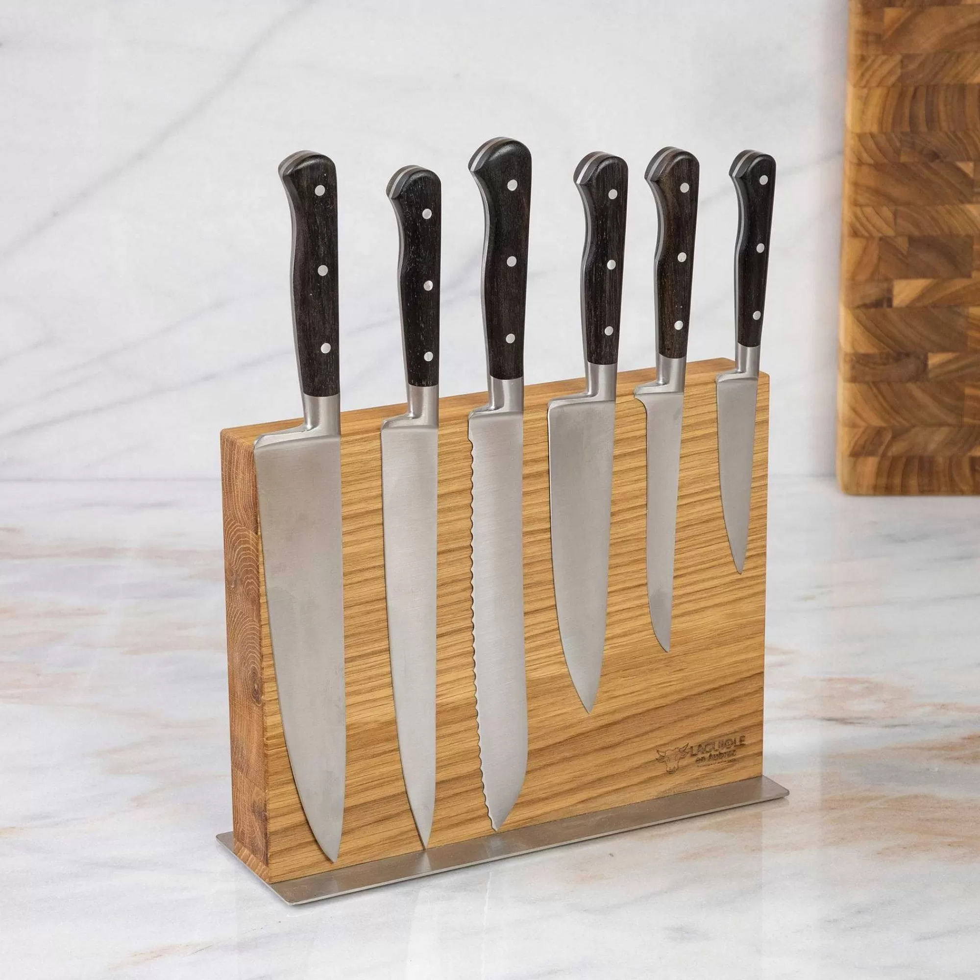 Be Home Cutlery Sets<Laguiole en Aubrac Kitchen Knives with Oak Block, Set of 6, Ebony