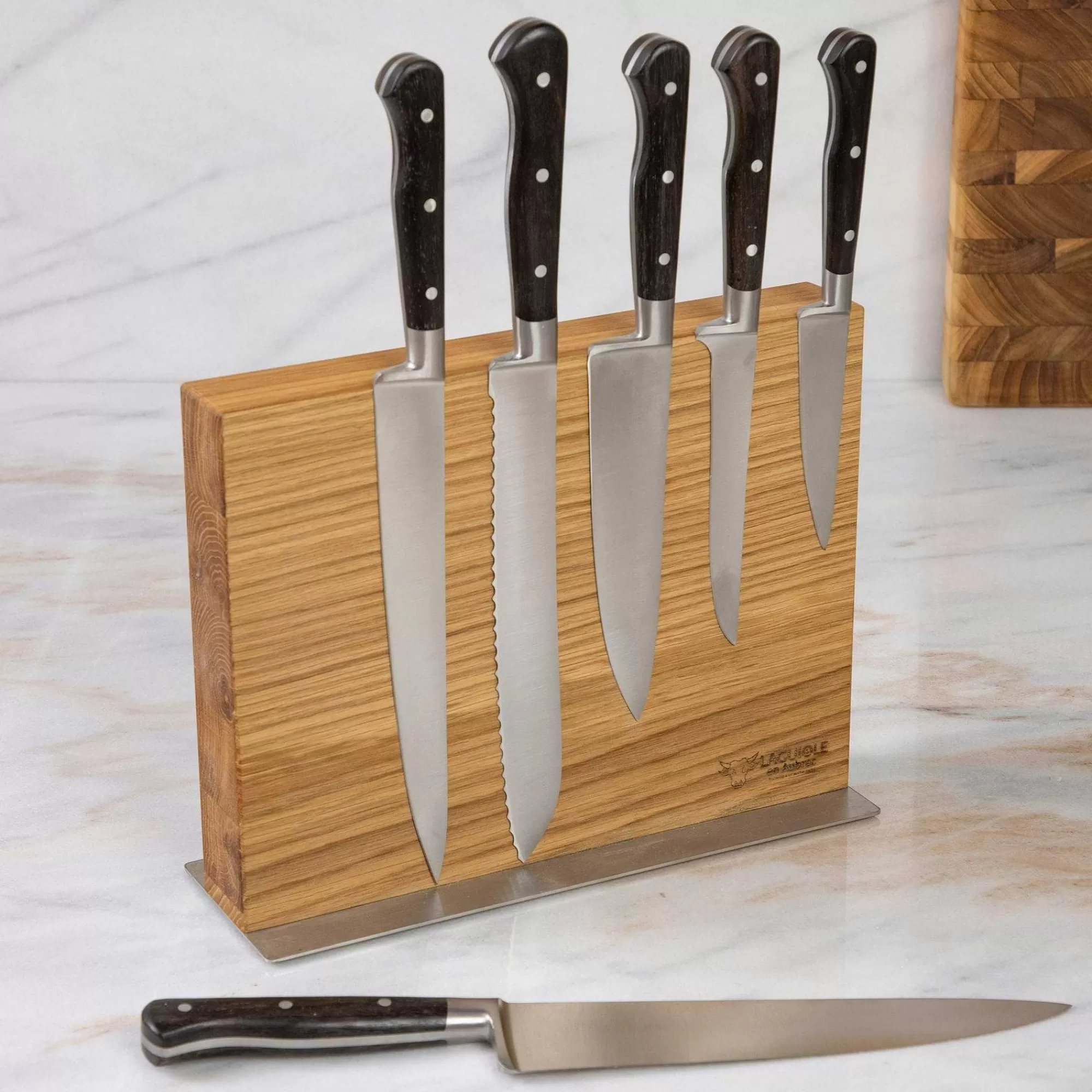 Be Home Cutlery Sets<Laguiole en Aubrac Kitchen Knives with Oak Block, Set of 6, Ebony