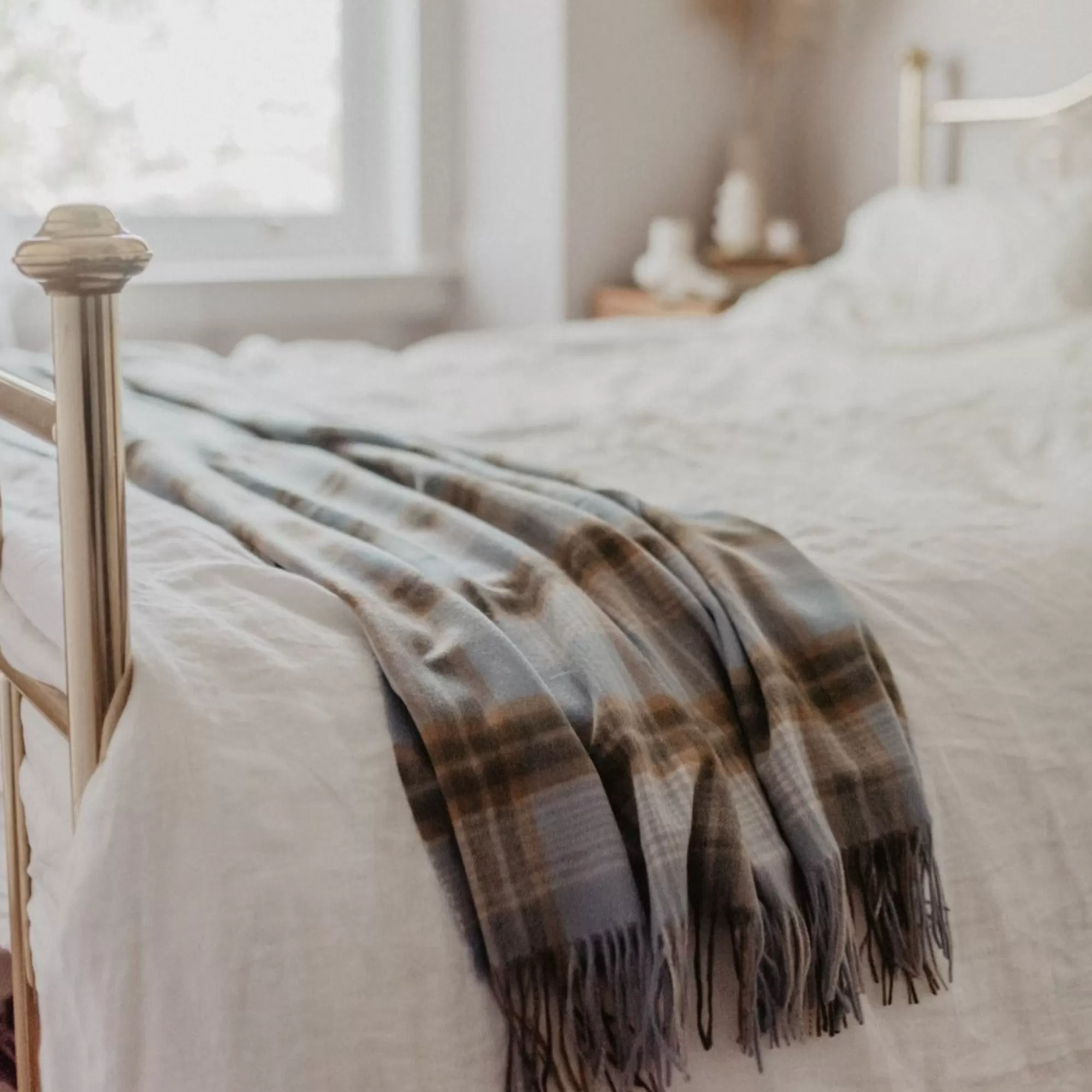 Shop Be Home Lambswool Blanket in Coastal Heritage Check