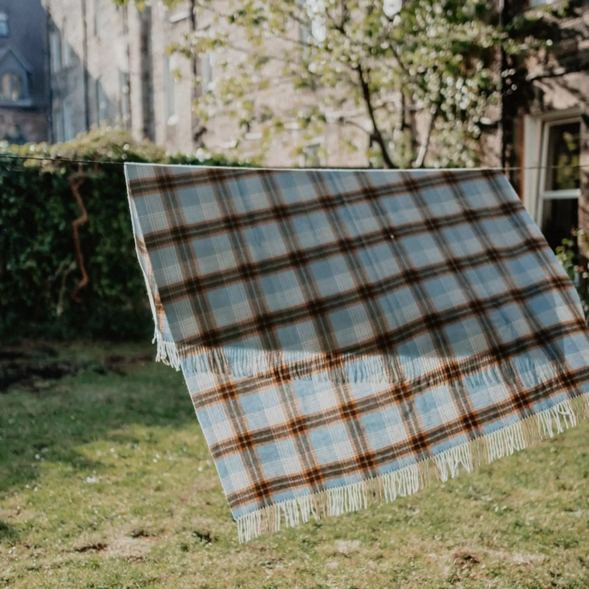 Shop Be Home Lambswool Blanket in Coastal Heritage Check
