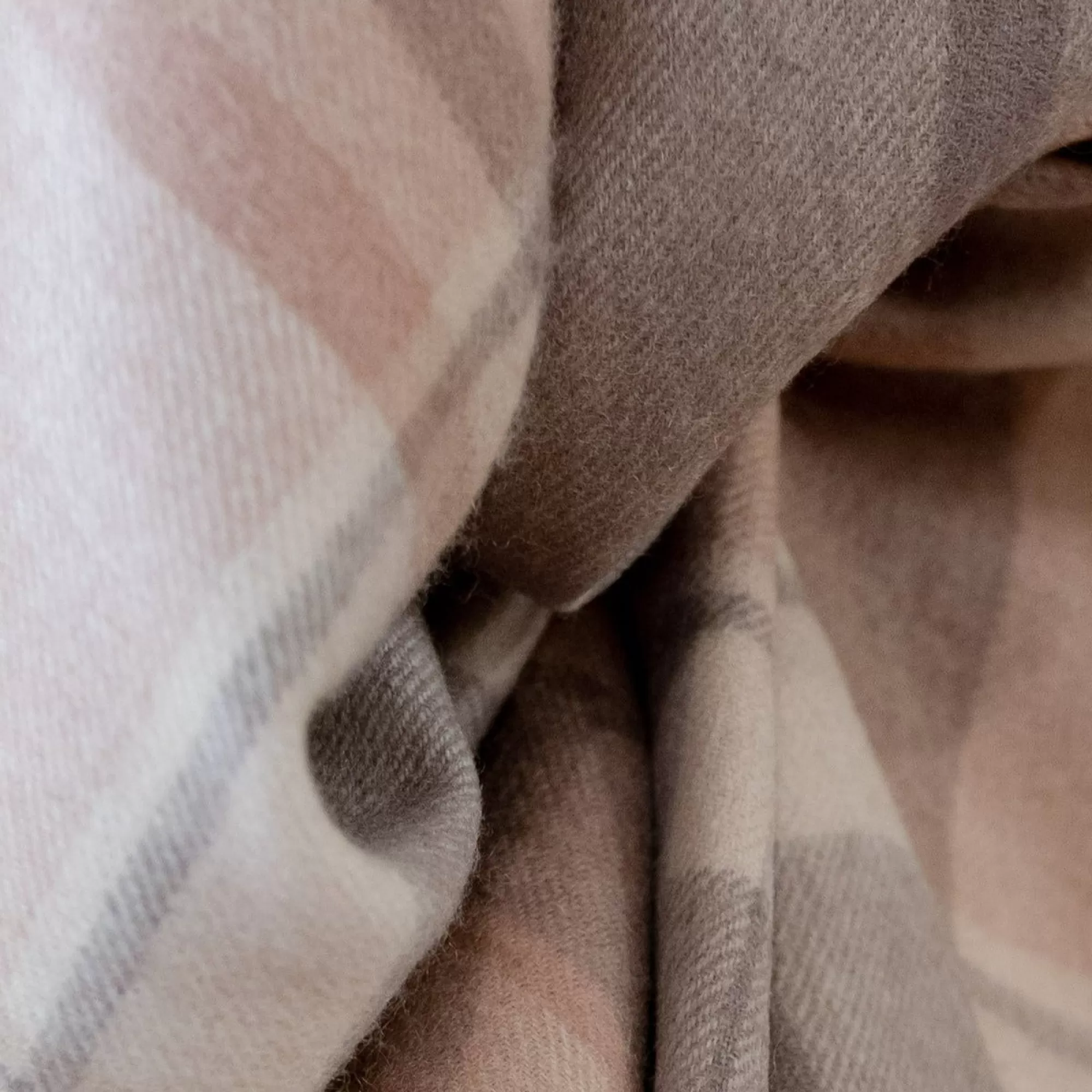 Online Be Home Lambswool Blanket in Neutral Multi Check