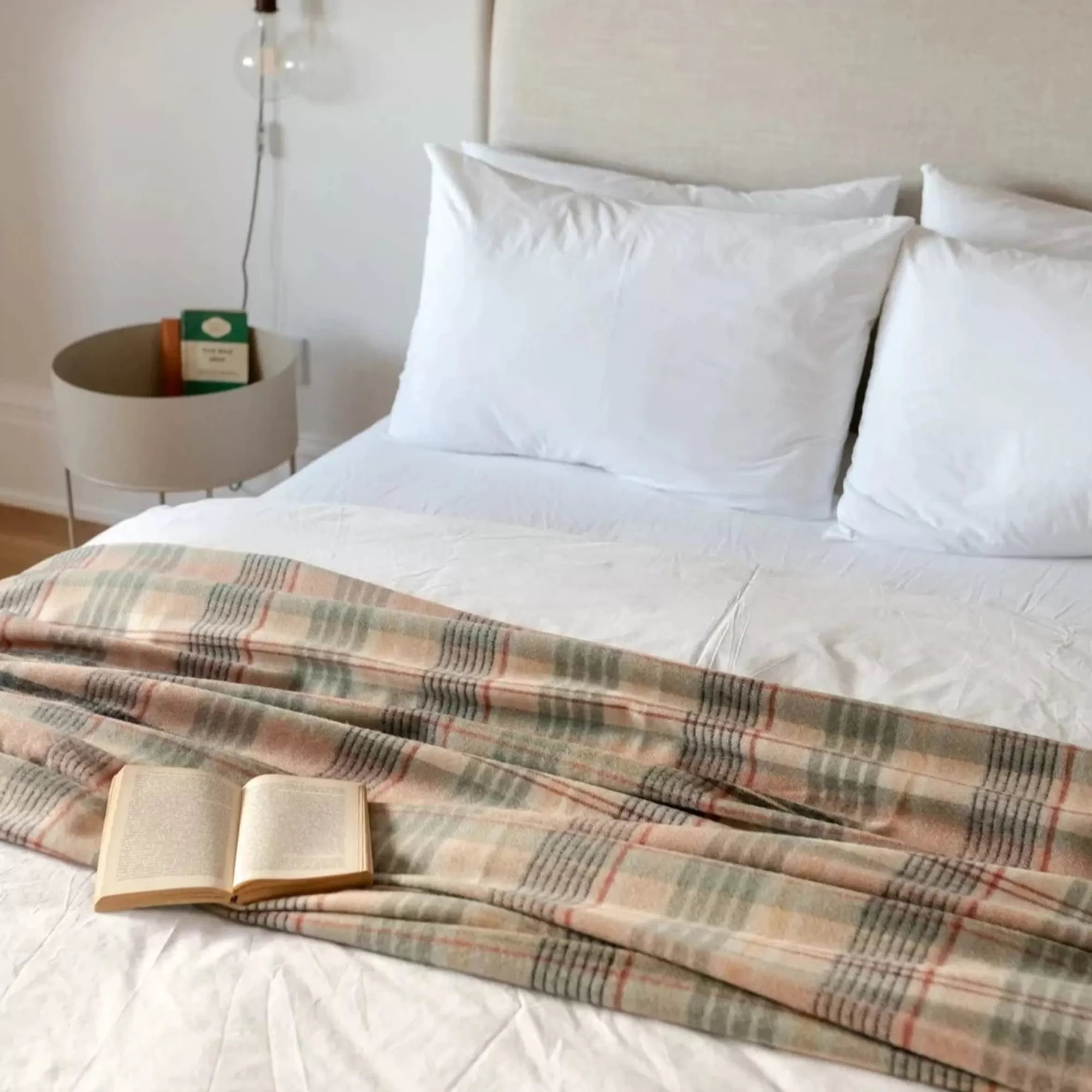Flash Sale Be Home Lambswool Blanket in Seagrass Cottage Check