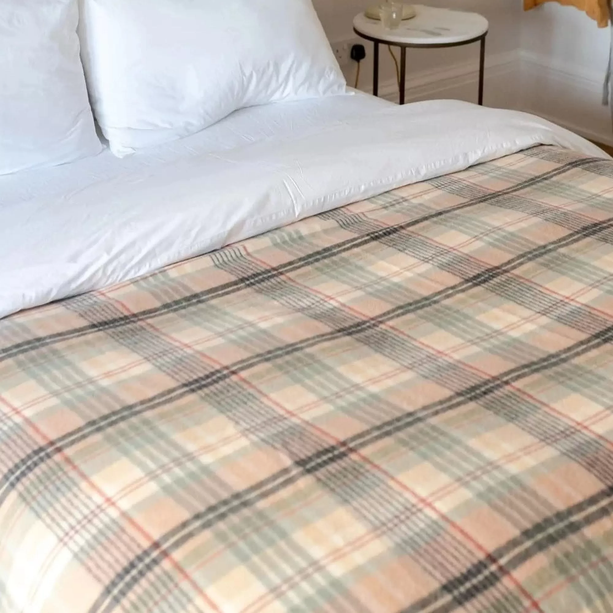 Flash Sale Be Home Lambswool Blanket in Seagrass Cottage Check