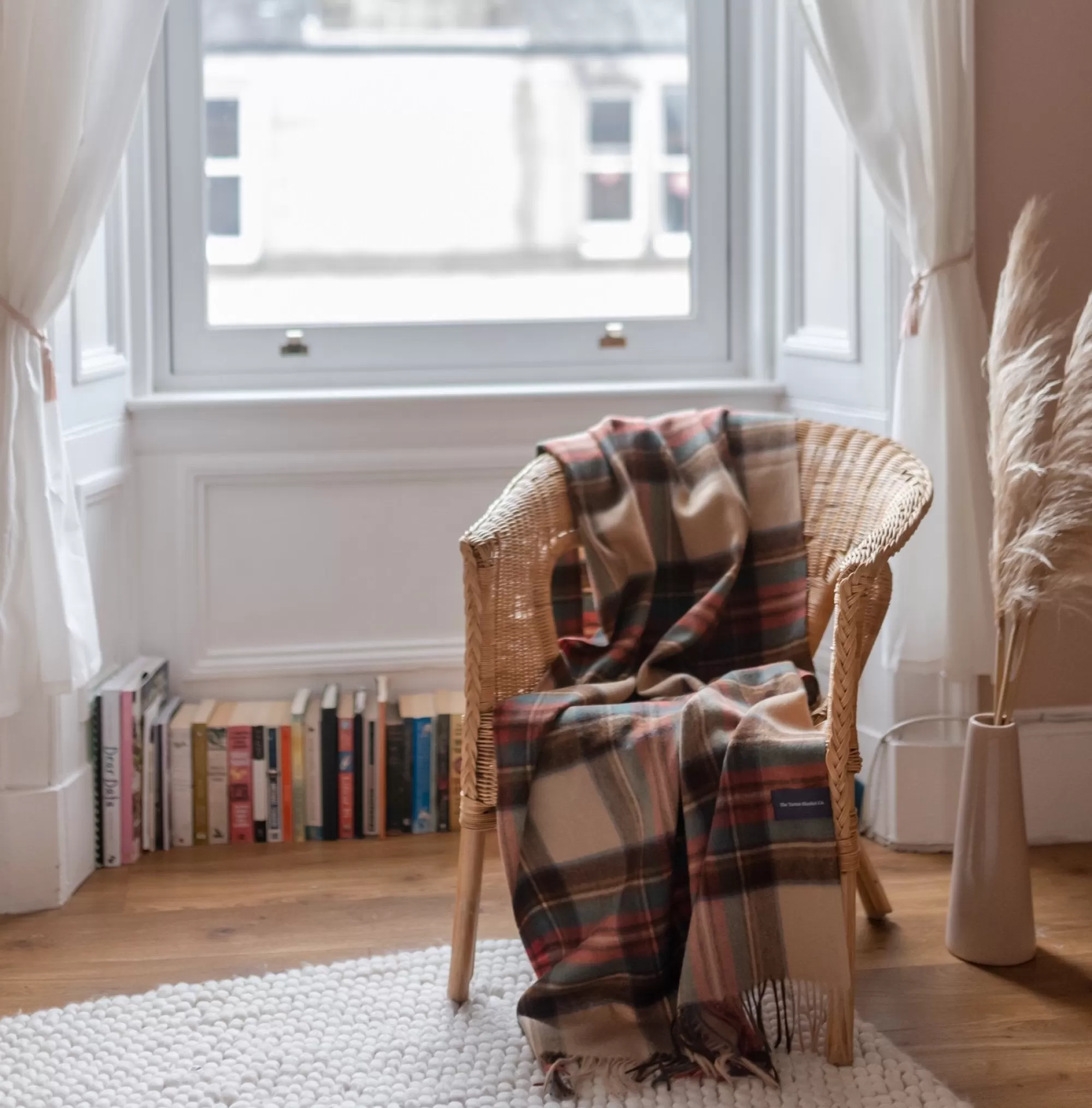 Online Be Home Lambswool Blanket in Stewart Dress Antique Tartan