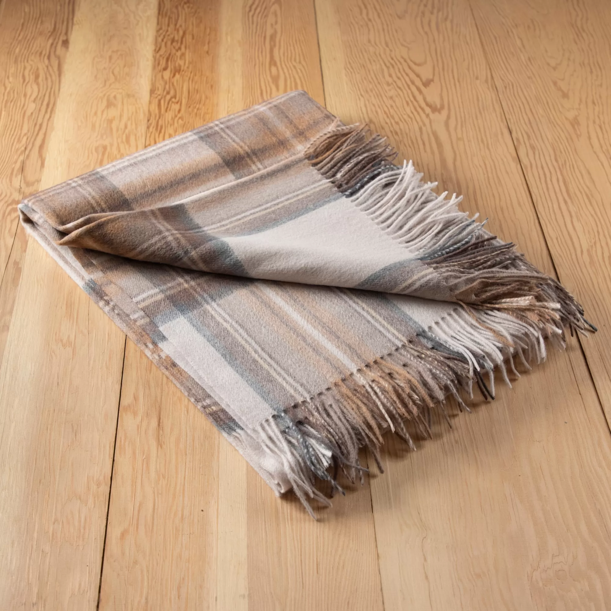 Cheap Be Home Lambswool Blanket in Stewart Natural Dress Tartan