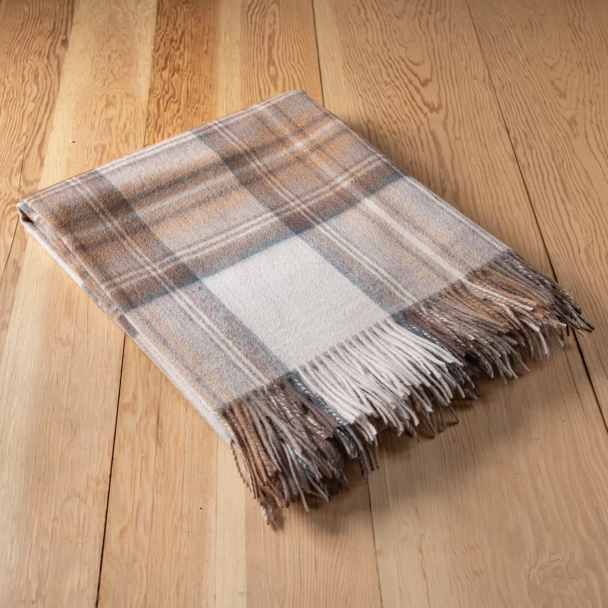 Cheap Be Home Lambswool Blanket in Stewart Natural Dress Tartan