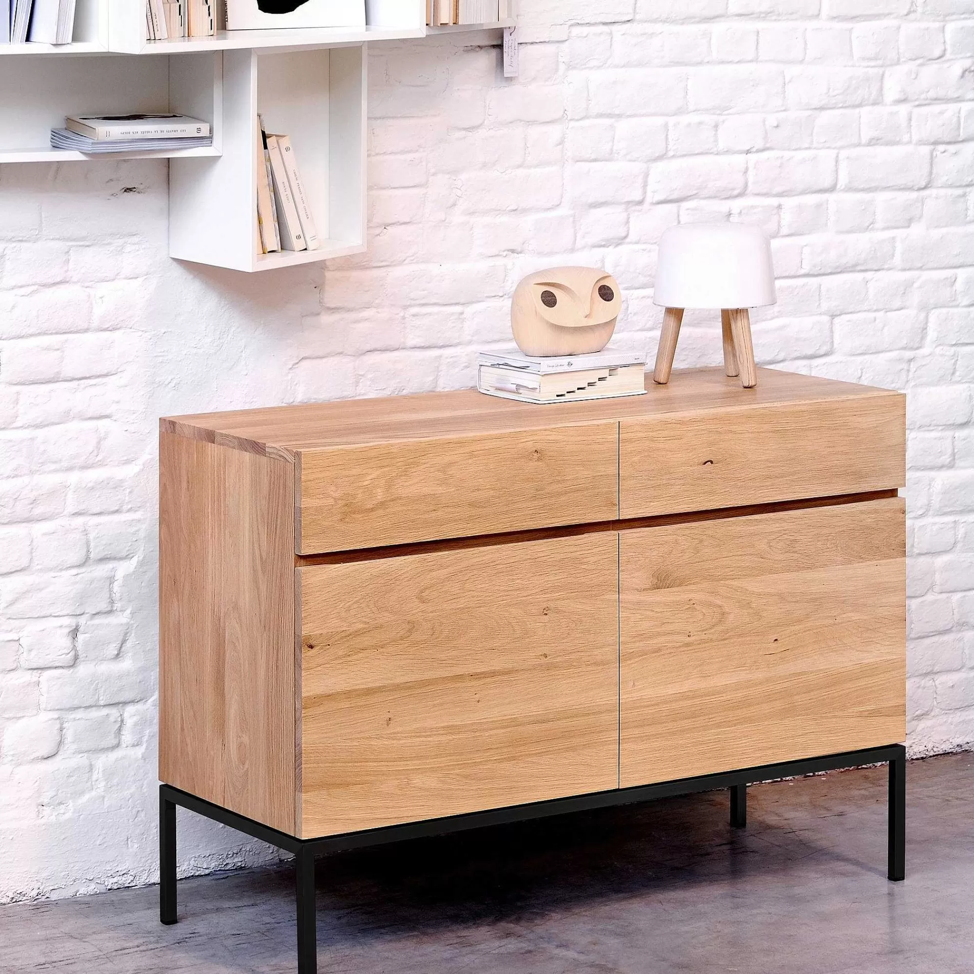 Be Home Sideboards<Ligna Sideboard with Black Metal, 2 Doors, 2 Drawers