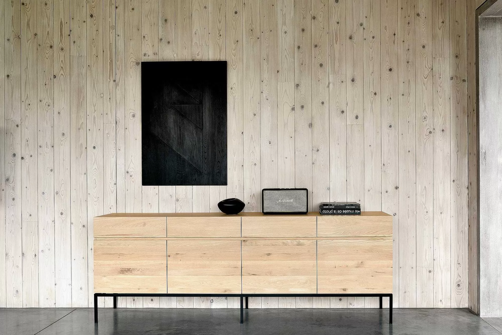 Be Home Sideboards<Ligna Sideboard with Black Metal, 4 Doors & 4 Drawers