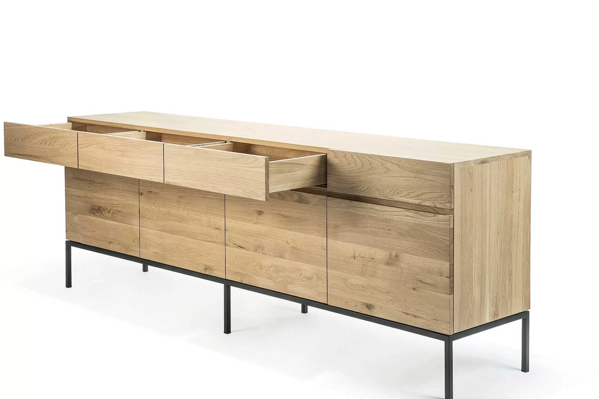 Be Home Sideboards<Ligna Sideboard with Black Metal, 4 Doors & 4 Drawers