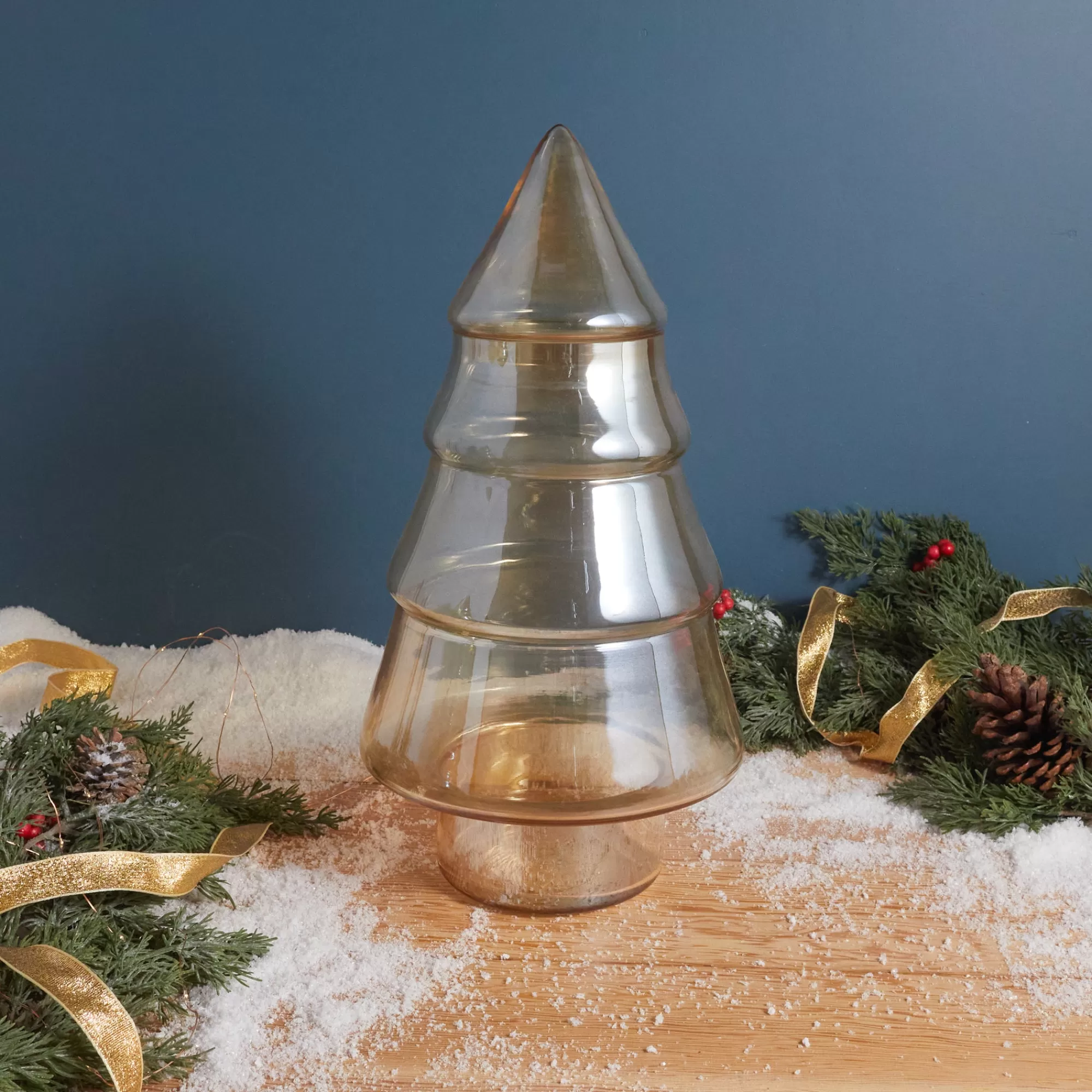Outlet Be Home Luster Glass Tree Cookie Jar, Gold