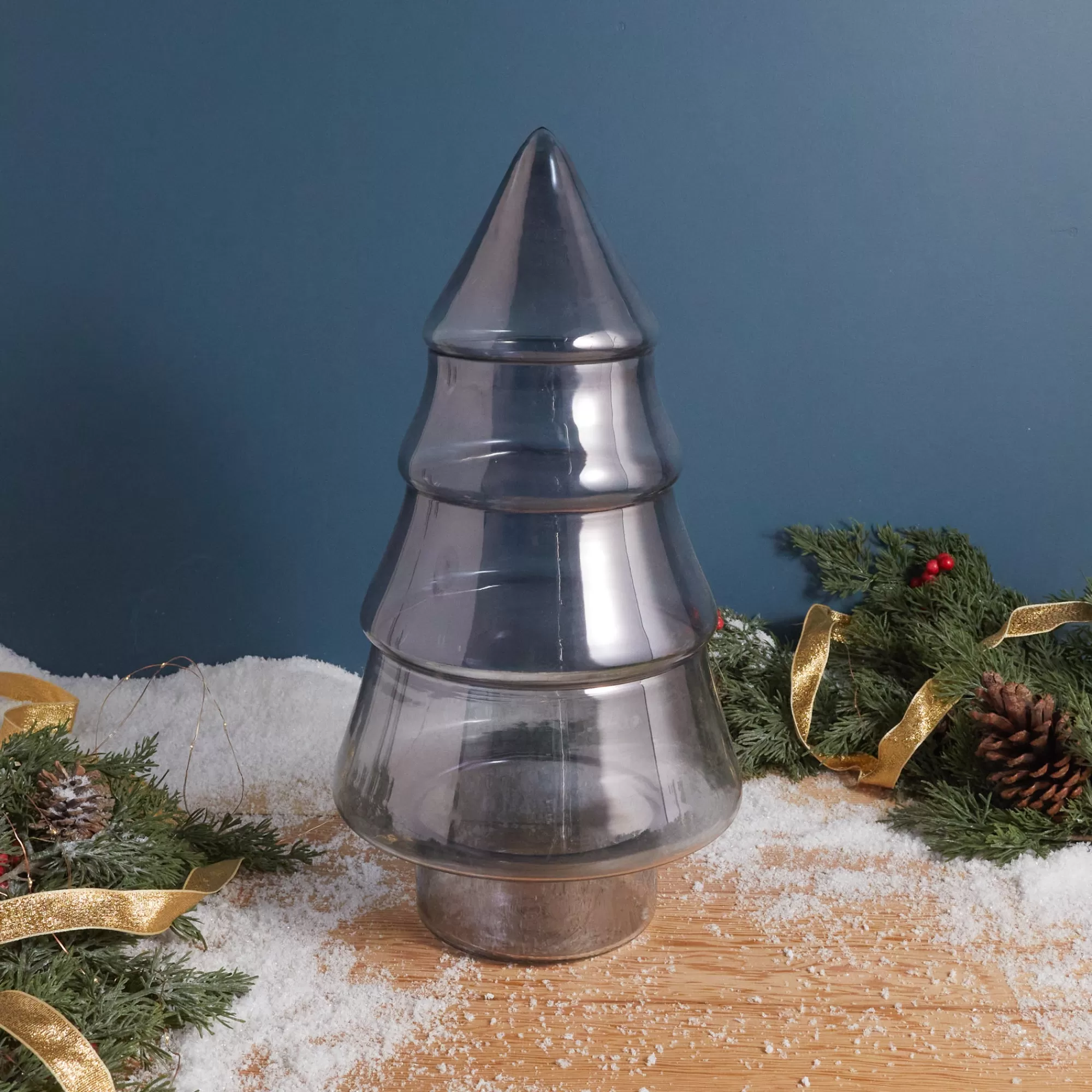 Sale Be Home Luster Glass Tree Cookie Jar, Onyx