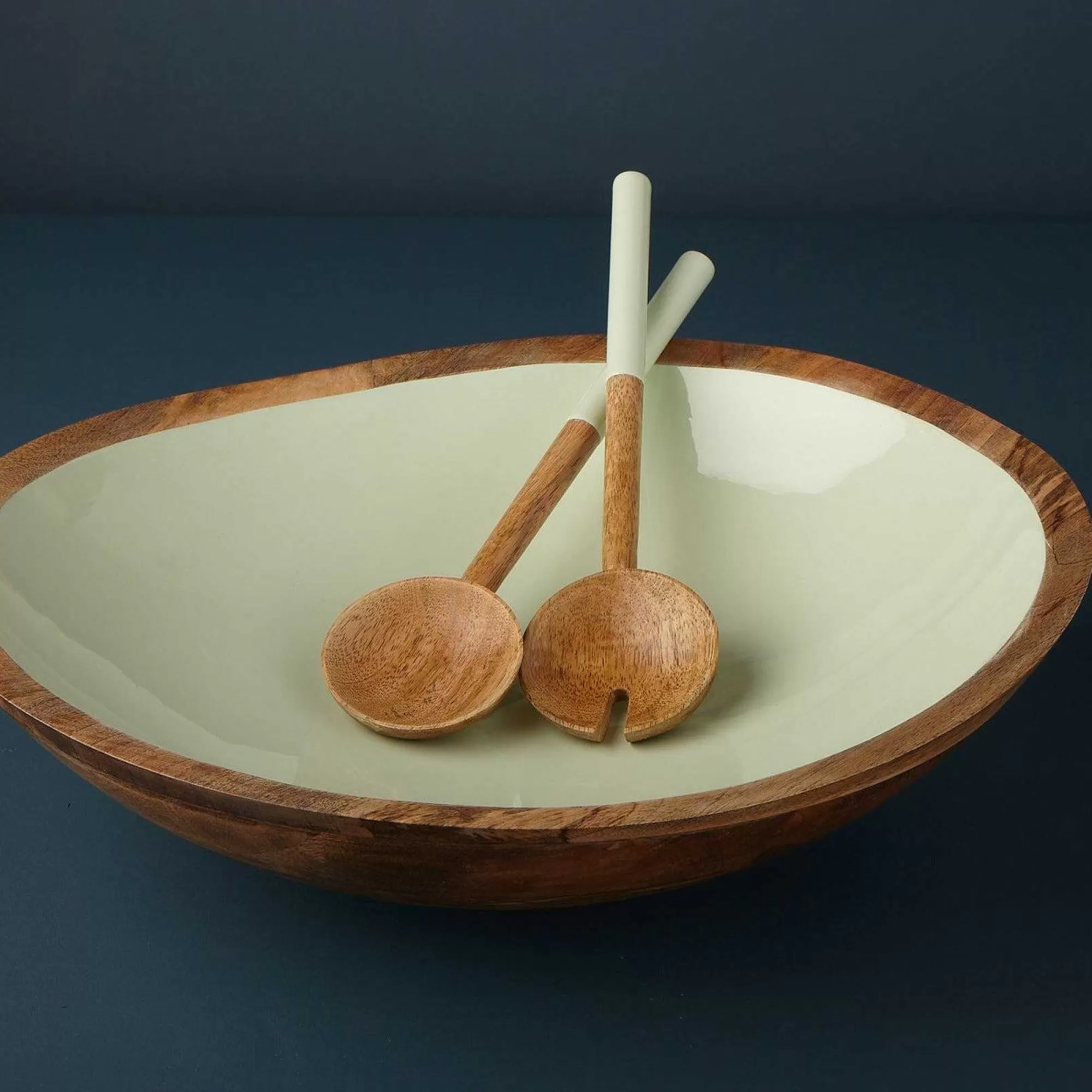 Be Home Wood Serving Bowls<Madras Extra Large Bowl, Mint