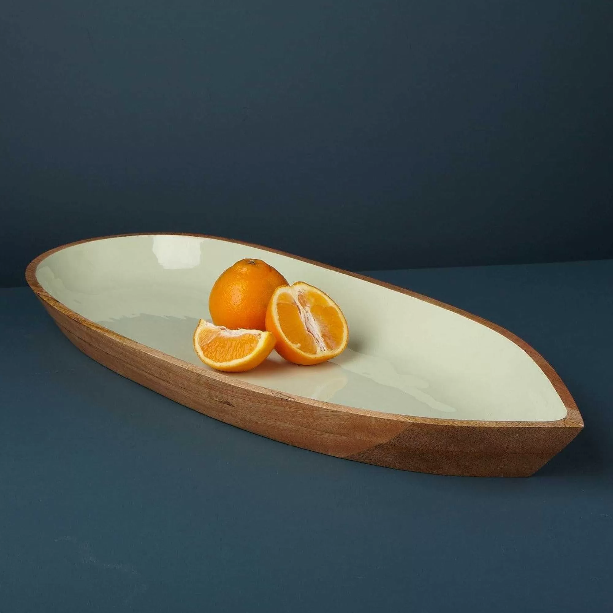 Be Home Wood Serving Bowls<Madras Extra Large Oval Bowl, Mint