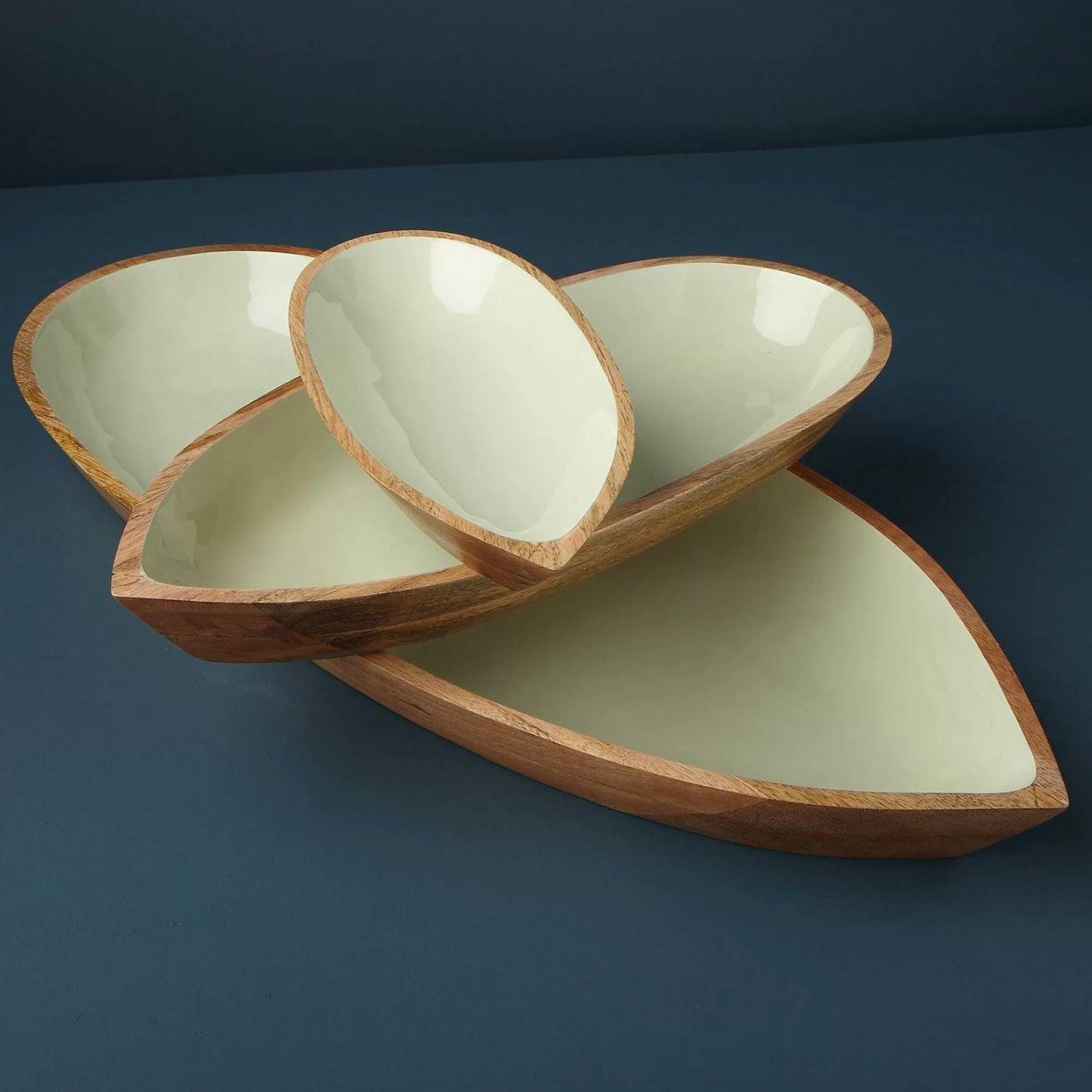 Be Home Wood Serving Bowls<Madras Extra Large Oval Bowl, Mint