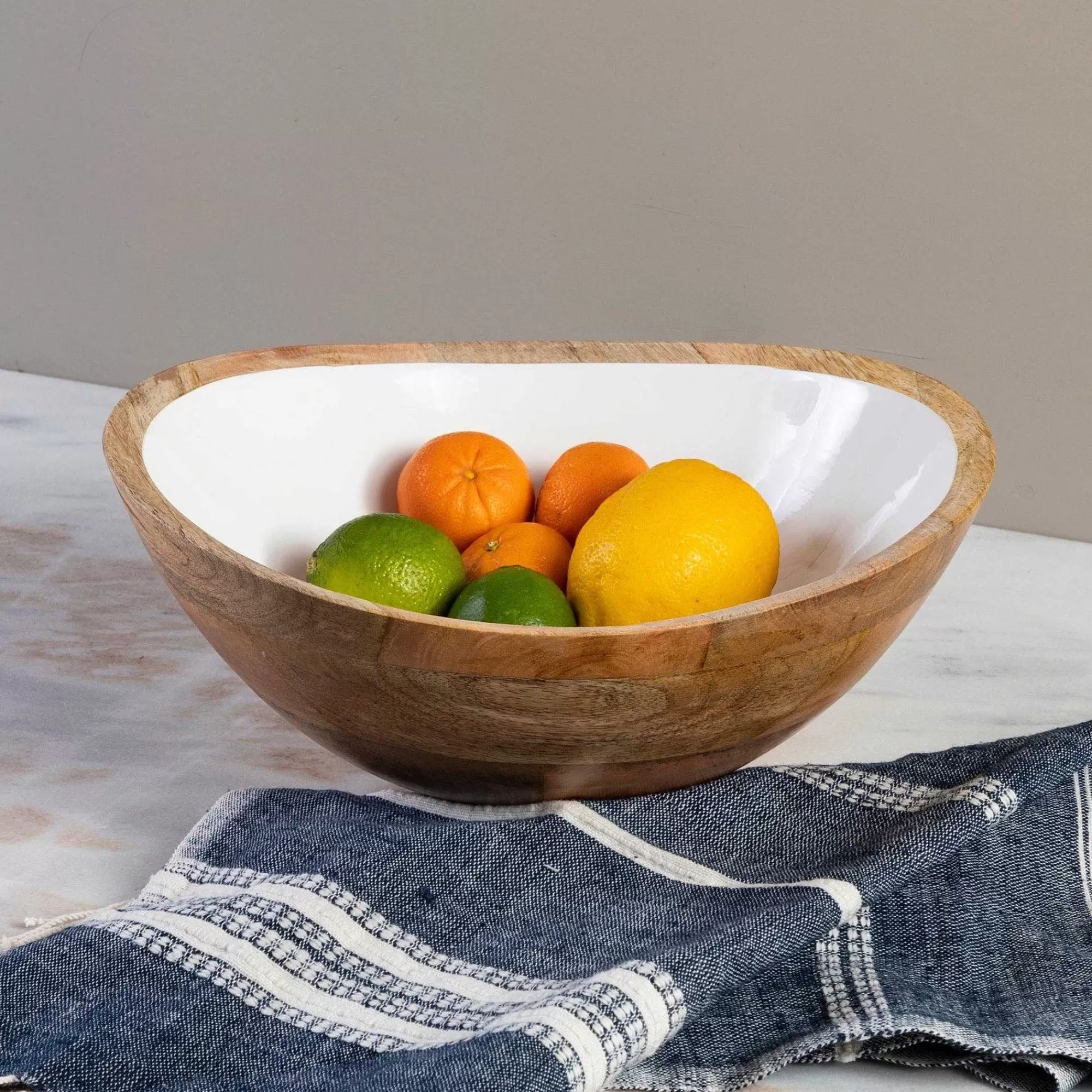 Be Home Wood Serving Bowls<Madras Large Bowl